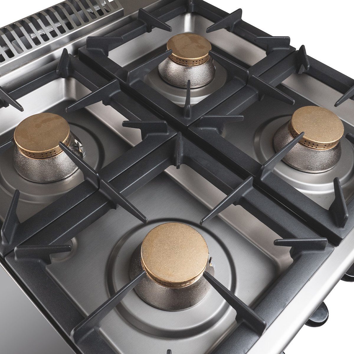 GastroHero Dönergrill Gasherd 4 Brenner 28 kW Edelstahl Gastro Standherd