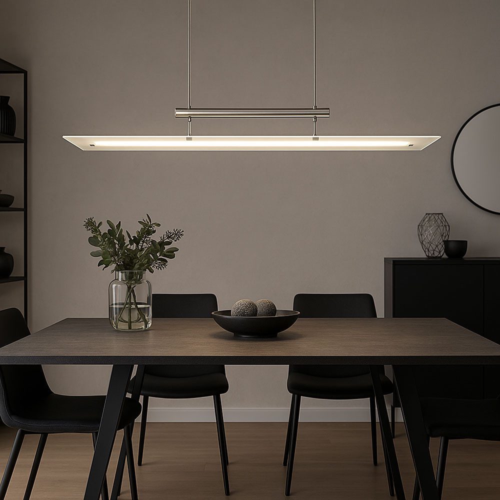 JUST LIGHT Hängeleuchte, LED-Leuchtmittel fest verbaut, Warmweiß, Zugpendel Hängeleuchte Esszimmerlampe LED Höhenverstellbar chrom