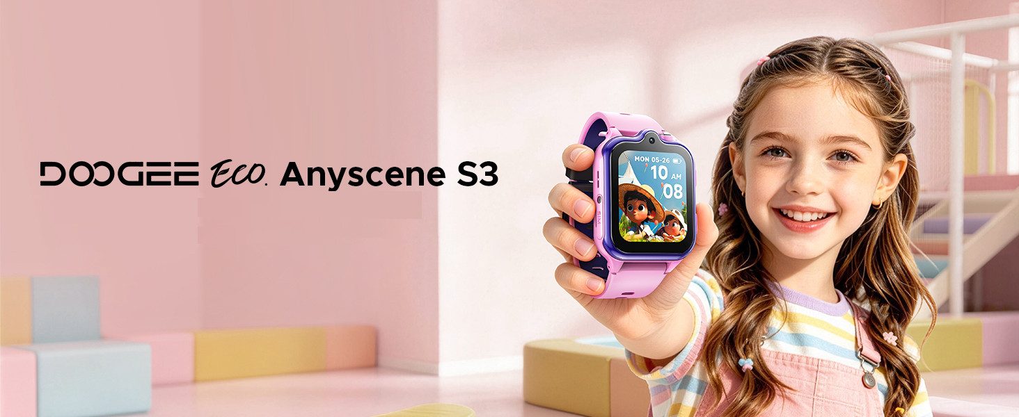 DOOGEE 4G Kinder-Smartwatch mit GPS-Ortung,SOS und Videoanruf,2+16GB,IP68 Watch (Proprietär)