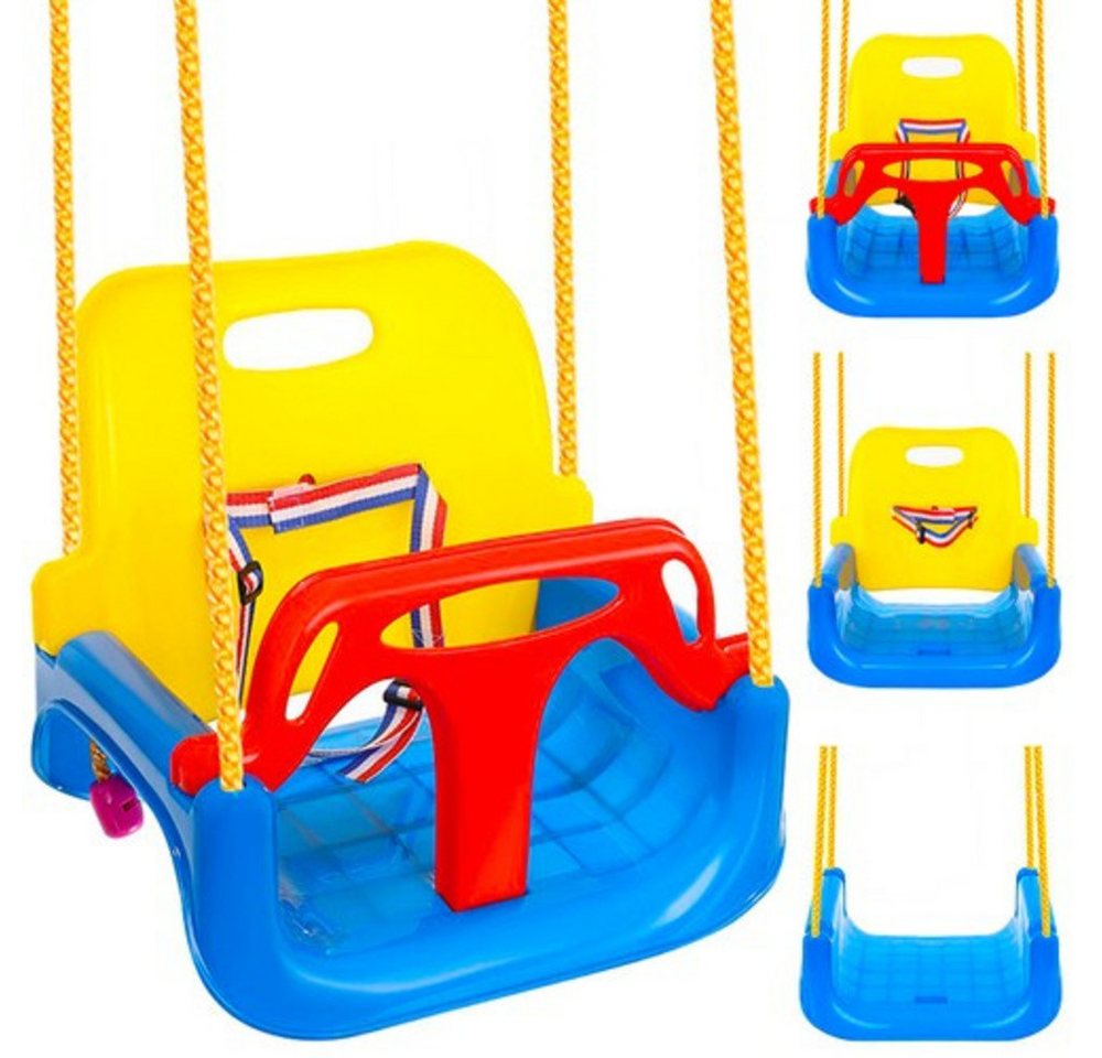 KRUZZEL Babyschaukelsitz Kinderschaukel 3 in 1 Gartenschaukel (Spar-Set, 1-tlg), für mittlere und größere Kinder bis 30 kg