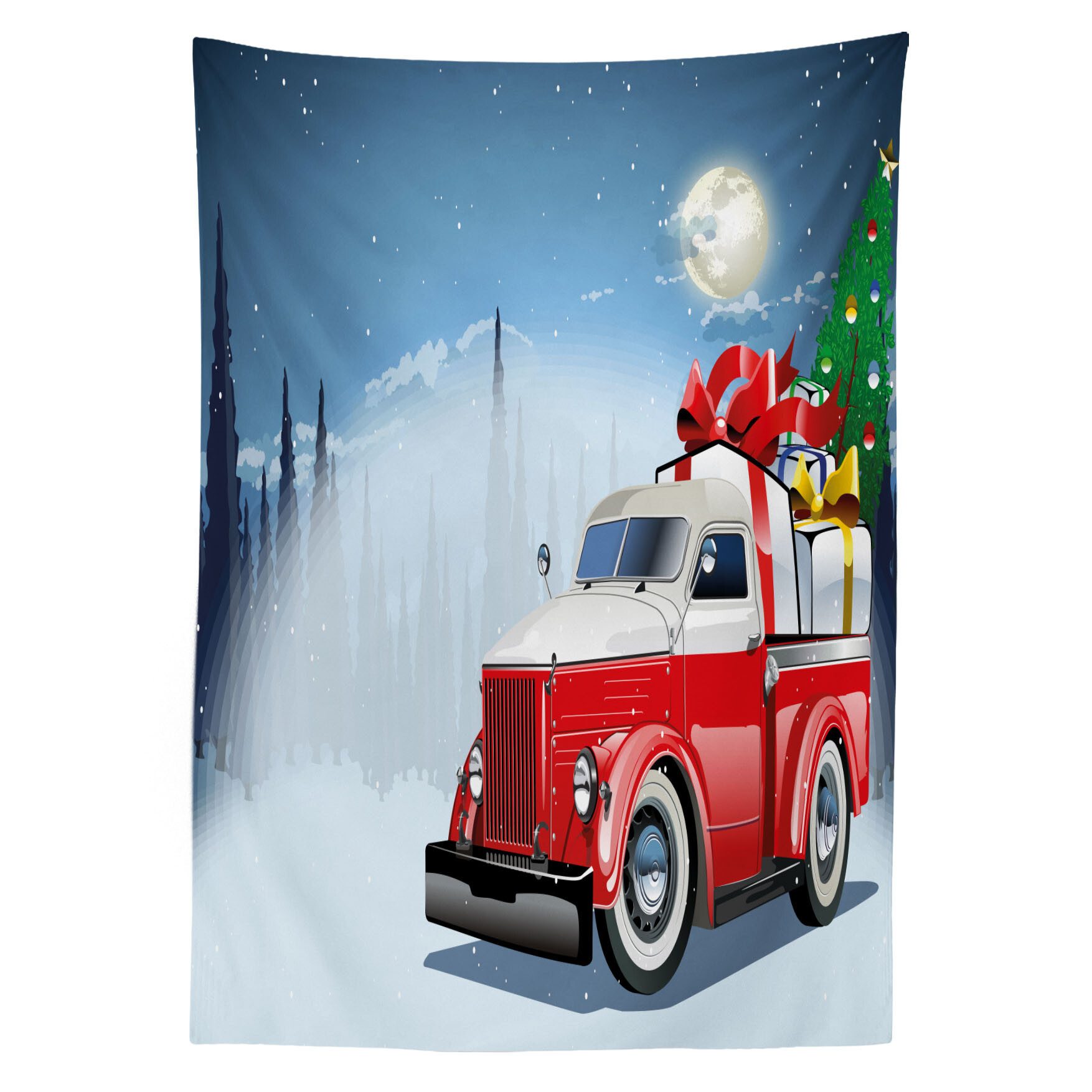 Abakuhaus Tischdecke Farbfest Waschbar Für den Außen Bereich geeignet Klare Farben, Weihnachten American Truck Geschenke