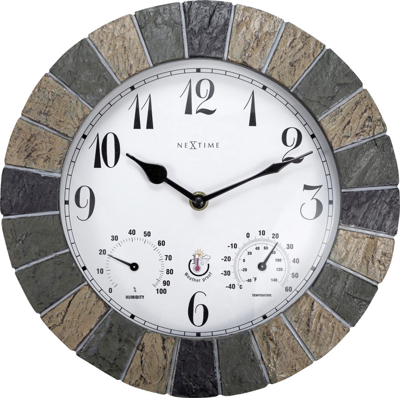 NEXTIME Wanduhr Nextime Außenwanduhr Aster Ø 26 cm
