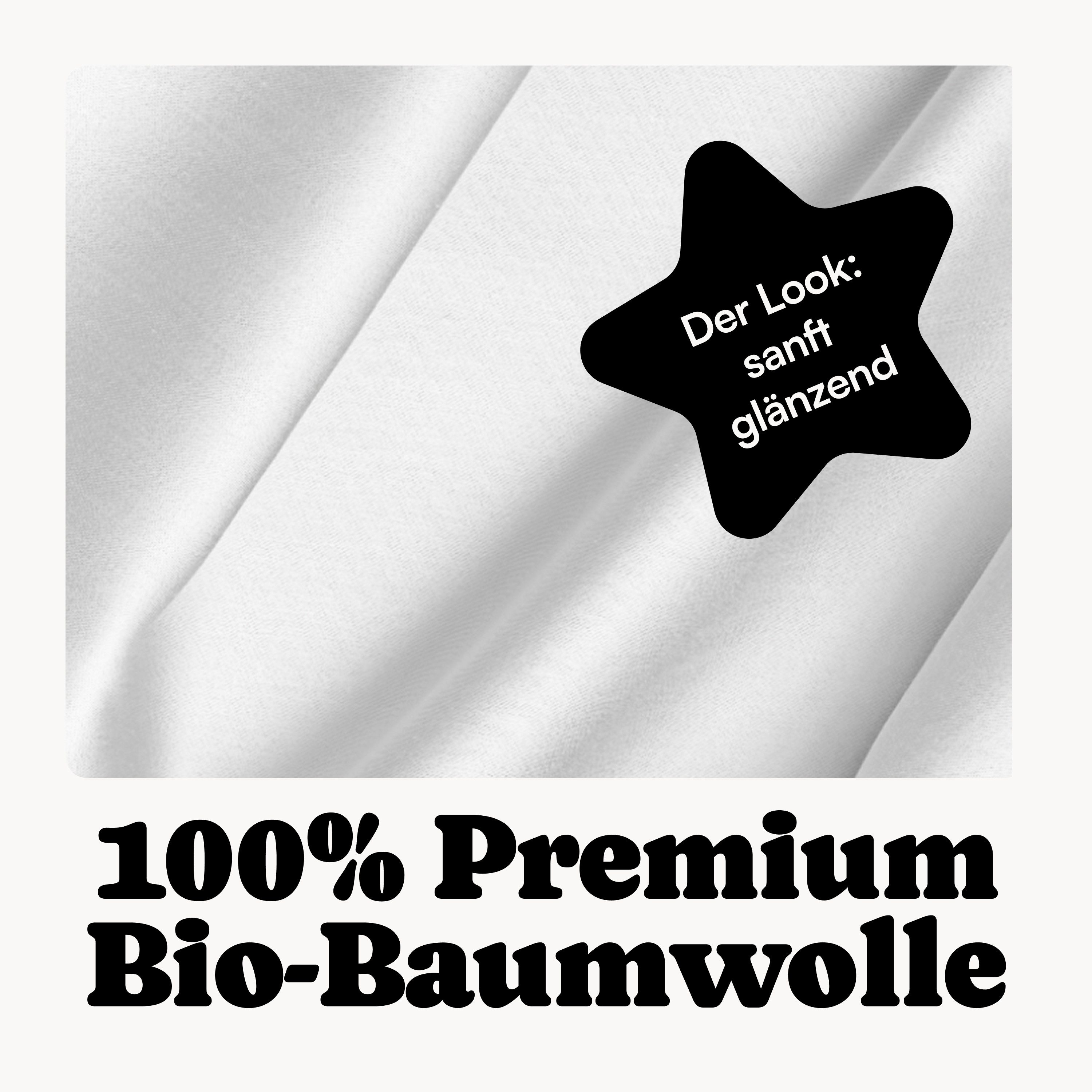 Seralino Bettwäsche Mako Satin Bettwäsche (100% Bio Baumwolle) mit Kissenbezug, 2 teilig, Fairtrade/ GOTS zertifiziert, uni Bettwäsche Set mit Reißverschluss