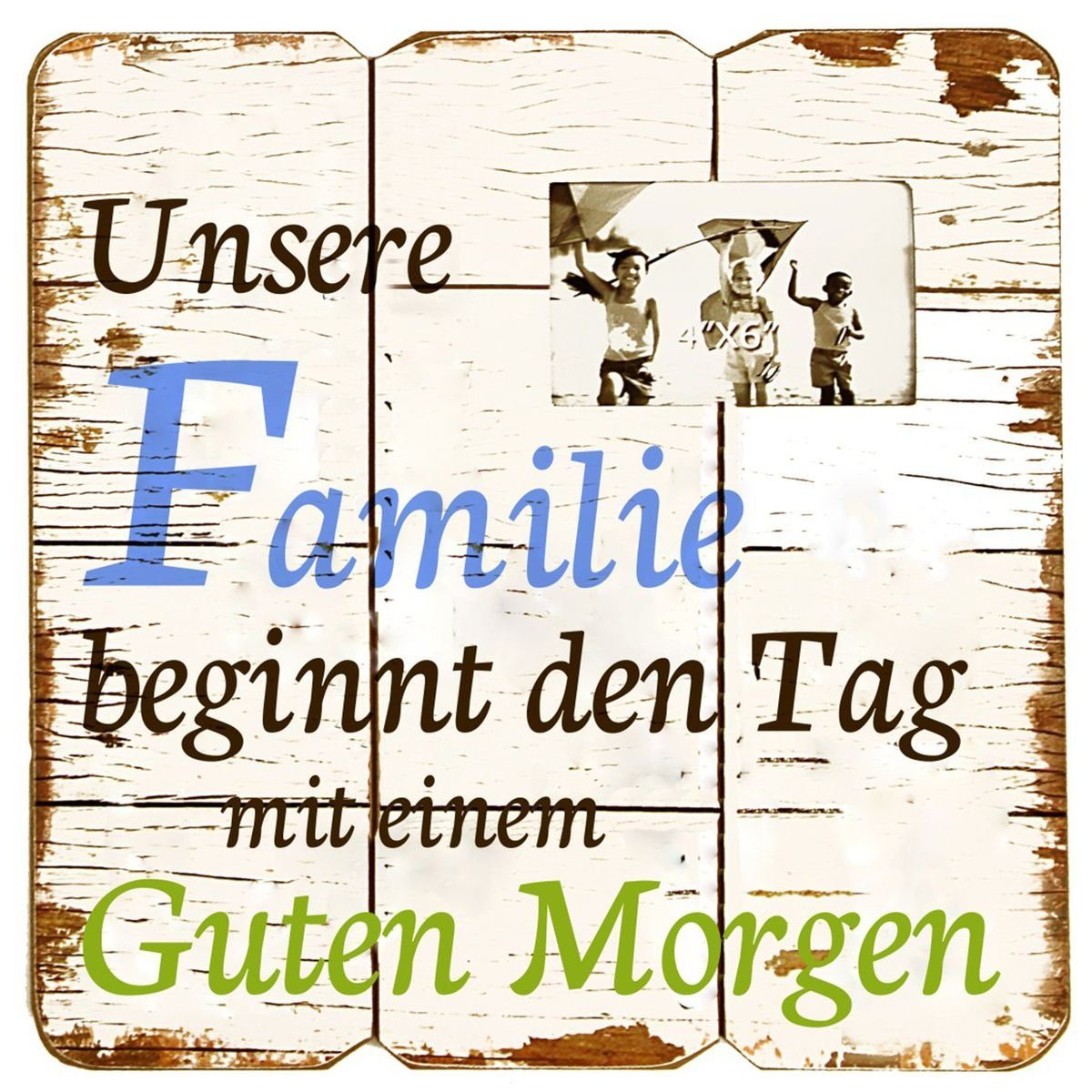 Bild Wandbild Holz Dekoschild 40x40cm Unsere Familie Spruch Holzbild