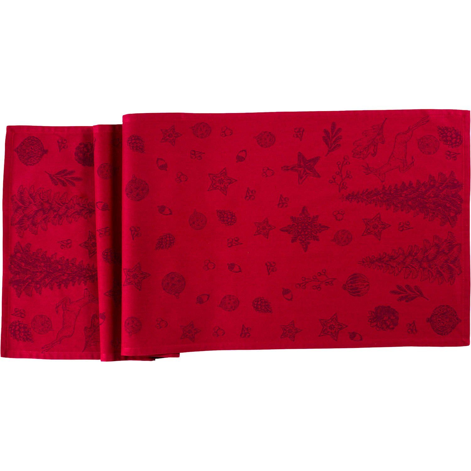 sander table + home Tischläufer Tischläufer BARROW festlich in rot 47x150 cm (1tlg)