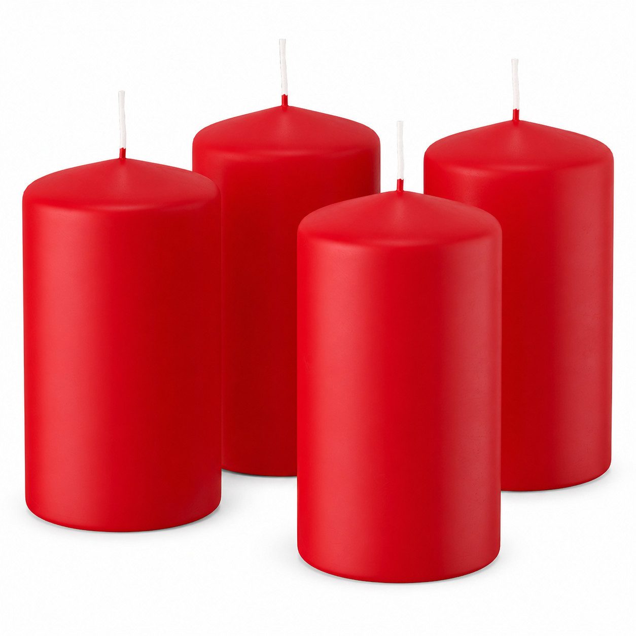 Wiedemann Kerzen Stumpenkerze 4er Set Adventskranzkerzen Rot, Wiedemann Kerzen