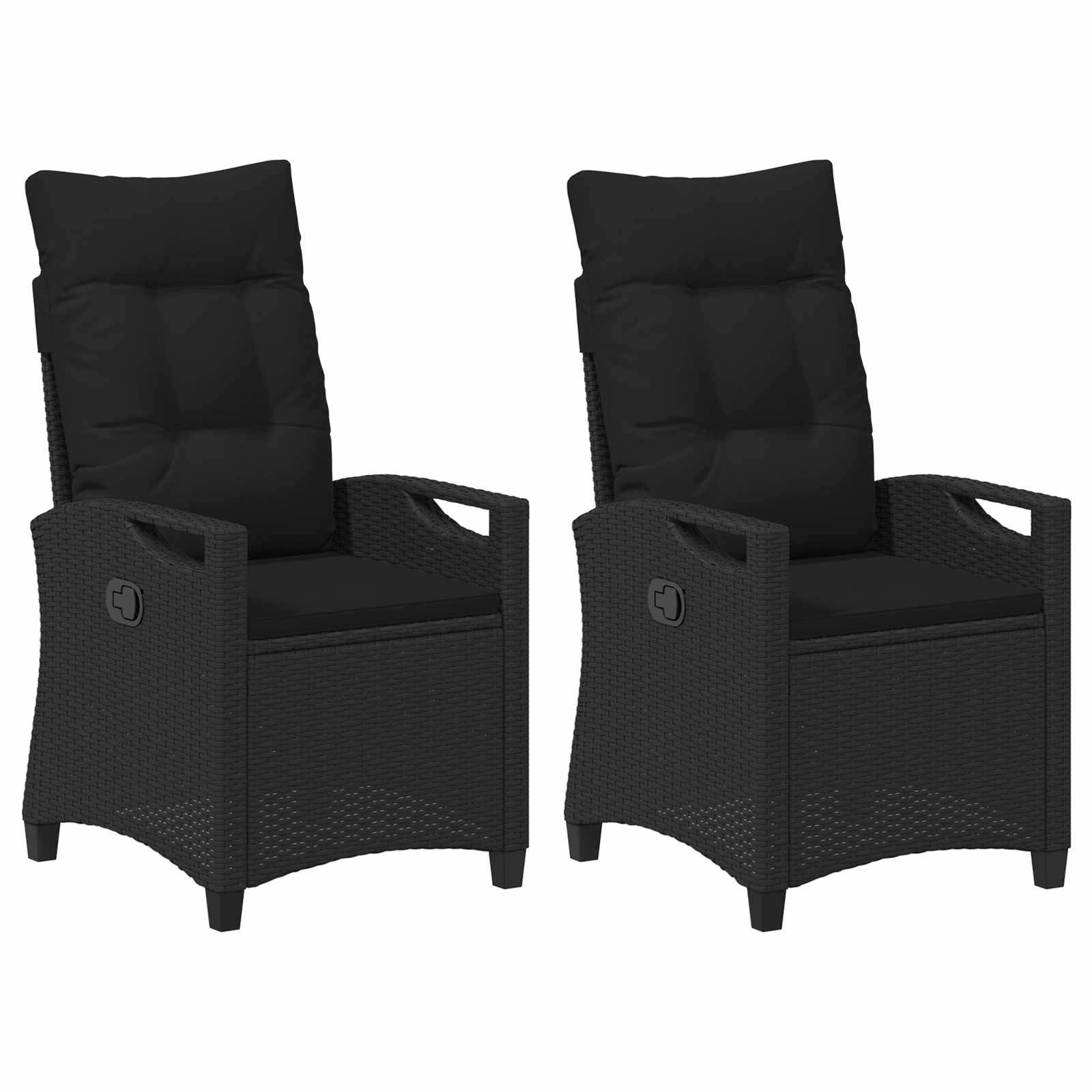 vidaXL Gartenstuhl Gartenstuhl 2 pcs Schwarz 56 x 64 x 94 cm Stahl und Polyester (2 St)
