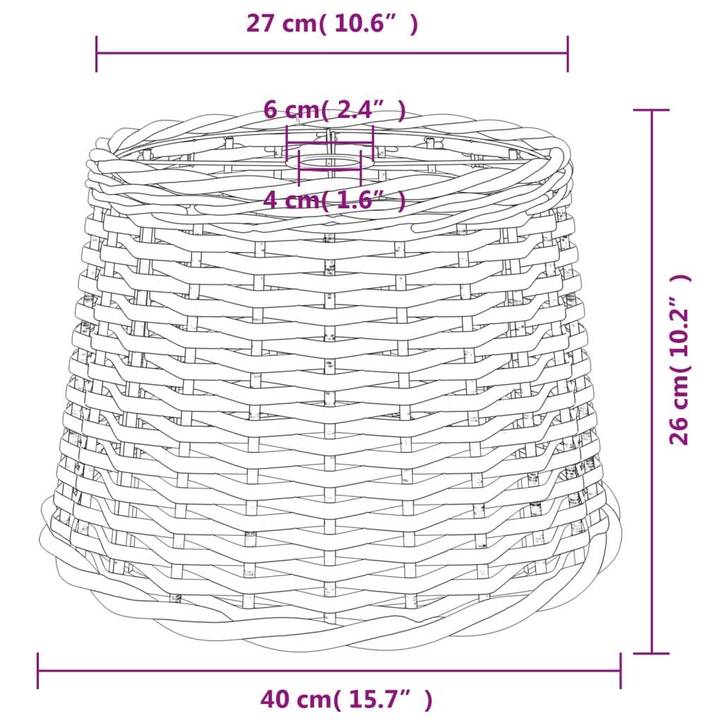 vidaXL cm Braun Korbweide Lampenschirm Ø40x26 Steckdose