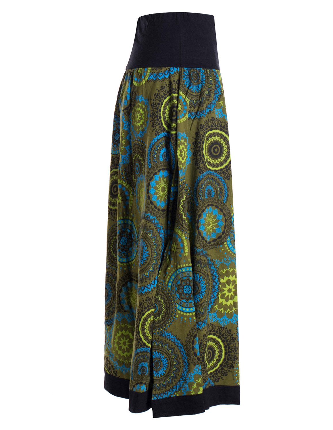 Vishes Maxirock Langer Damen Herbst-Rock Herbströcke Bunt mit Mandalas bedruckt Hippie, Festival, Boho Style