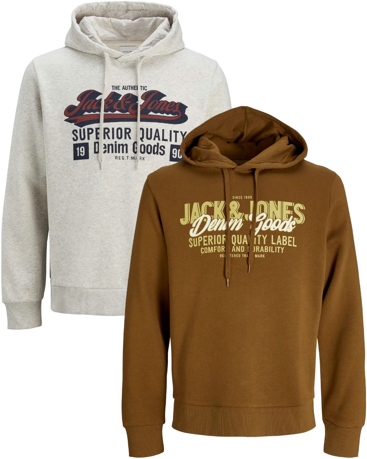 Jack & Jones Kapuzenpullover stilvolle Hoodies mit Logoprint (Spar Set, Dop günstig online kaufen
