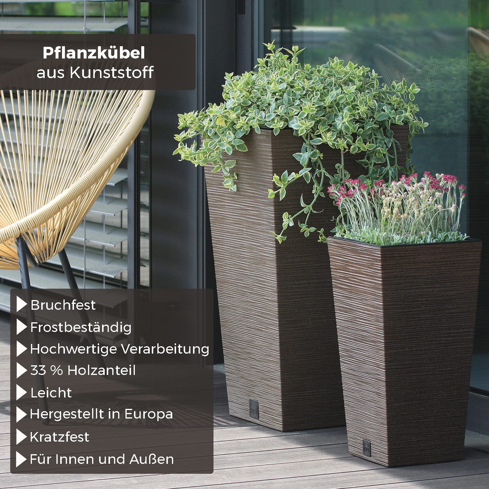 Annastore Übertopf Pflanztopf aus Kunststoff Pflanzkübel günstig online kaufen
