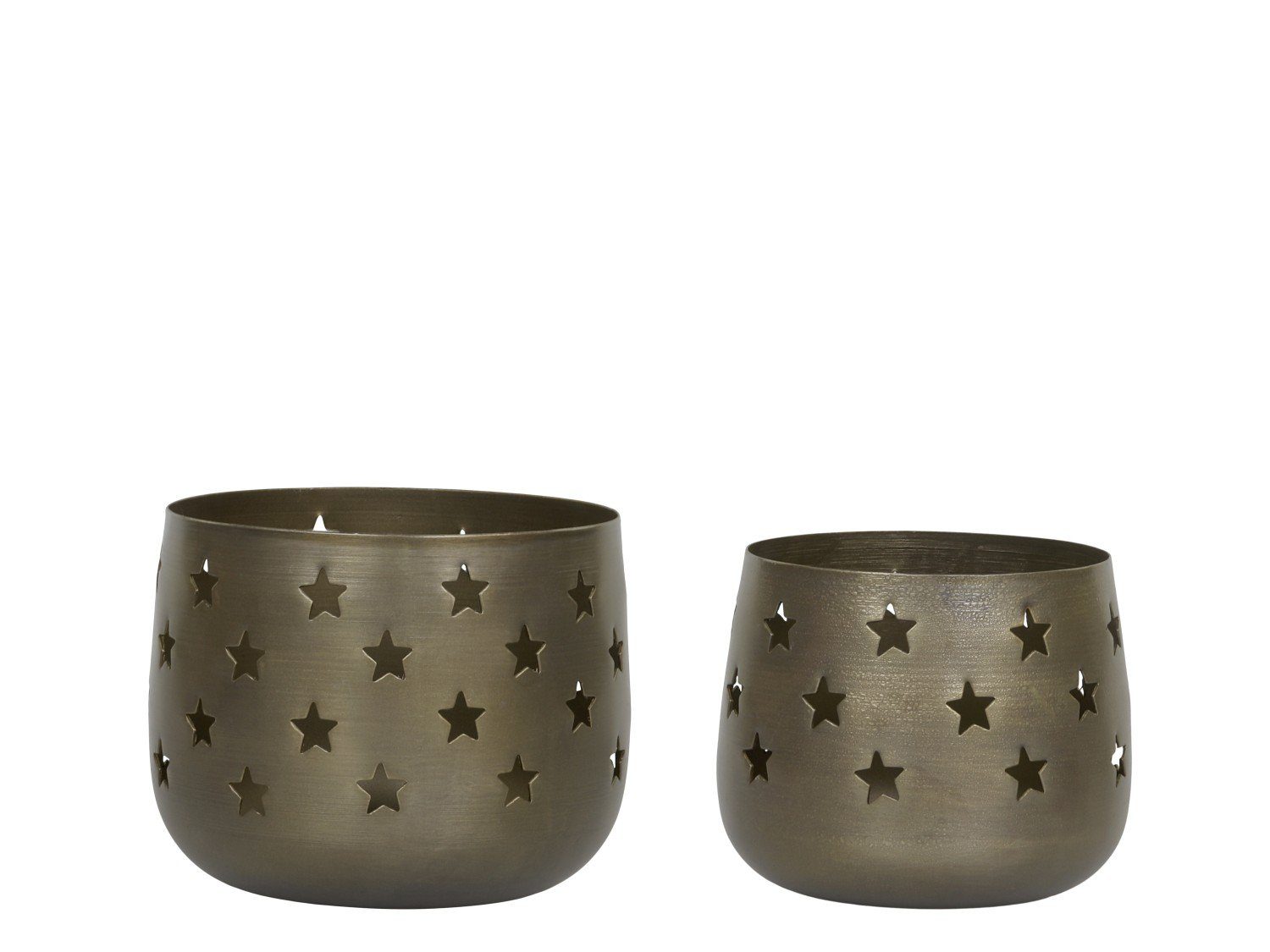 Chic Antique von Teelichthalter messing Sternen mit 2 (2 Windlicht antique Set St)