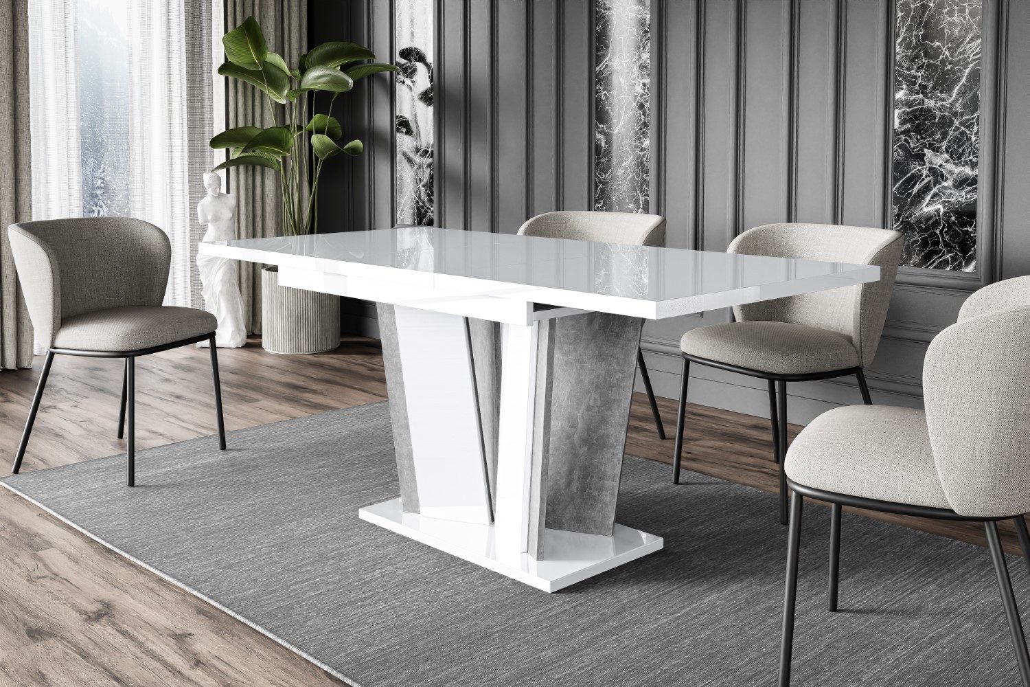 ALTDECOR Esstisch BRIO2 (Esstisch ausziehbar, Esszimmertische, Tisch Wohnzimmertisch), Esszimmertisch ausziehbar 120 - 160 x 80 x 75 cm