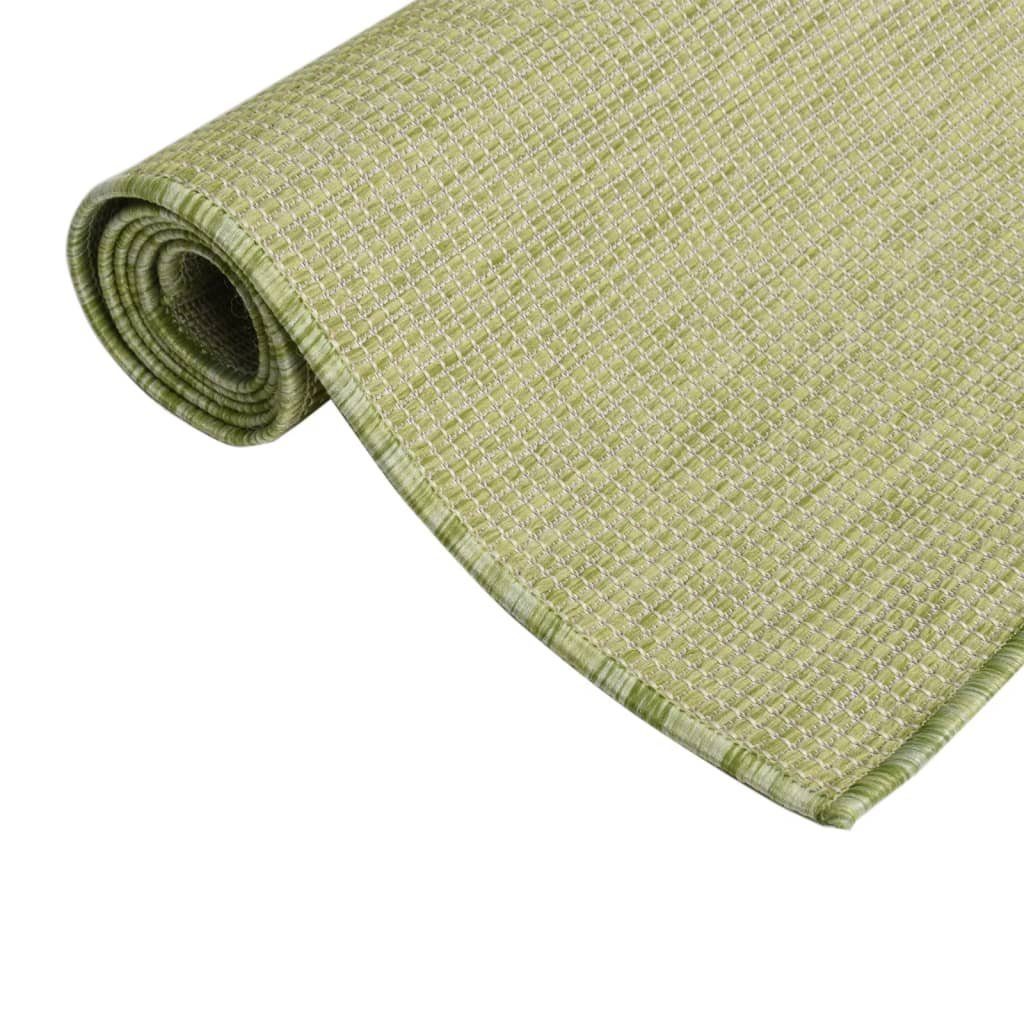 vidaXL Teppich Outdoor-Teppich Flachgewebe 160x230 cm Grün, Rechteckig
