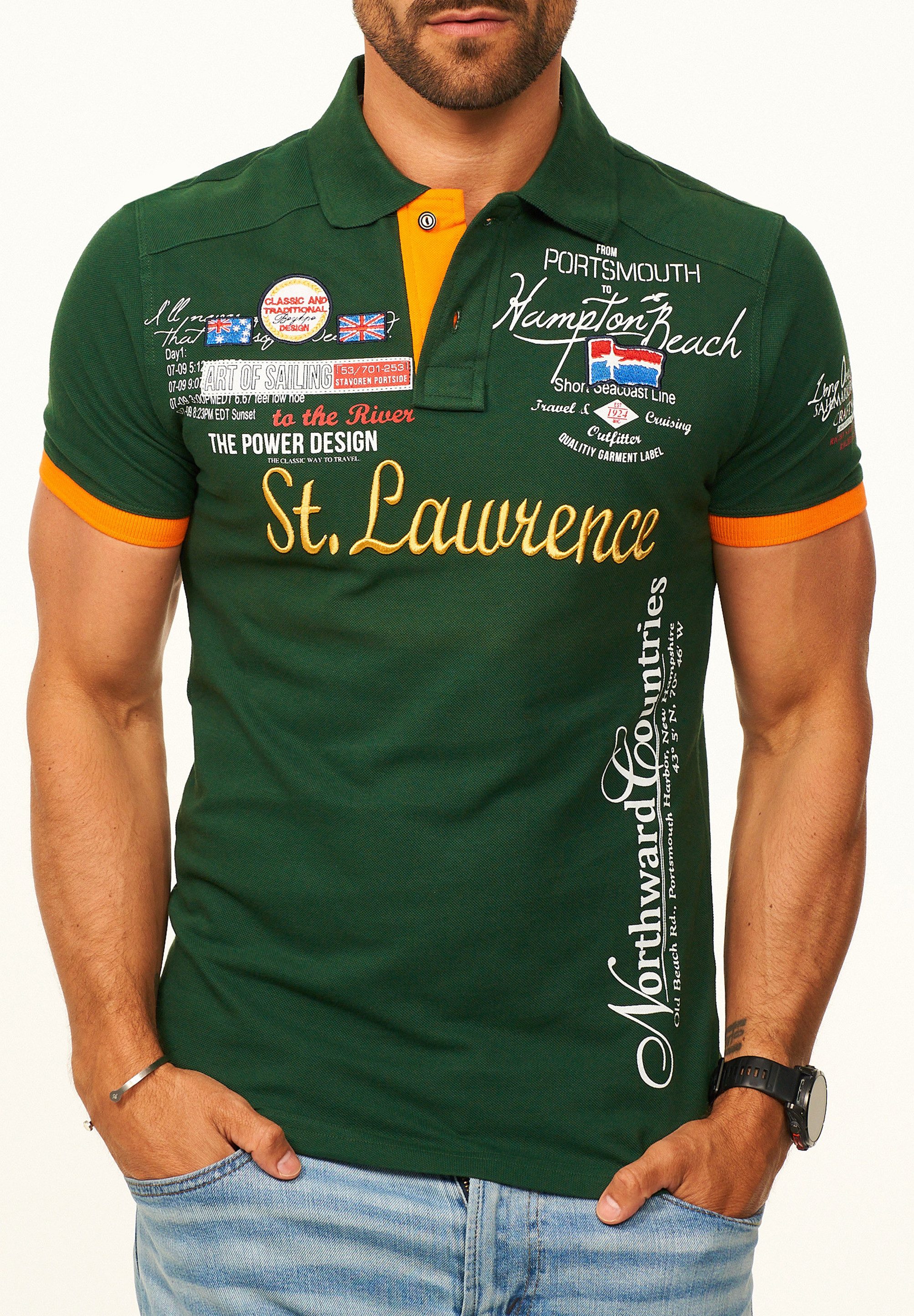 behype Poloshirt mit Stickerei als Freizeit Polo T-Shirt - Polo-Hemd für Herren Kurzarm Polohemd im Regular-Fit in Piqué-Qualität für Männer