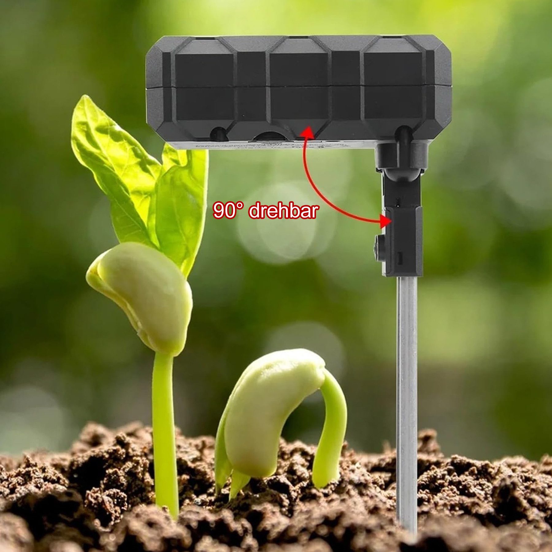 Senmudi Feuchtigkeitsmesser Bodenmessgerät 6-in-1 Bodentester Digital Bodentest Messgerät, (für pH Wert,Bodenfeuchtigkeit,Licht,Temperatur & Nährstoff,Soil Test – Bild 5 von 5