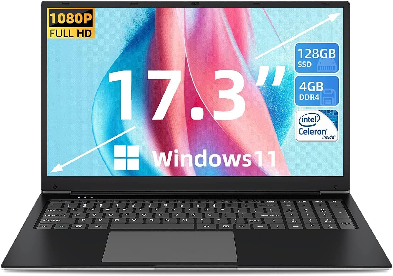 SGIN HD IPS, 2x USB 3.0, Bluetooth 4.2, Dual Band WiFi Notebook (43,18 cm/17 Zoll, Intel Core i3 5005U, 128 GB SSD, Kraftvoll und Mobil: Ihr zuverlässiger Begleiter)