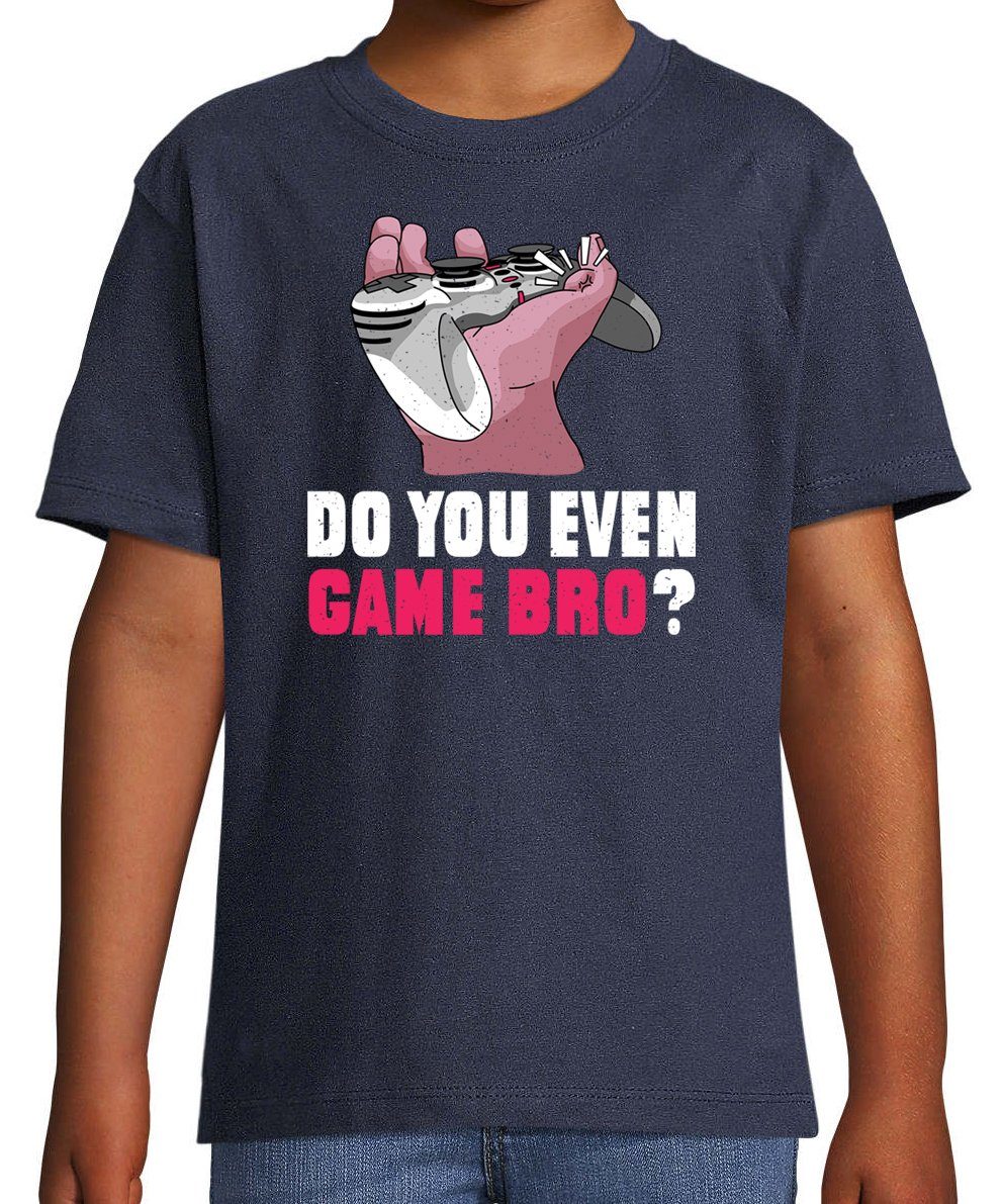 Youth Designz T-Shirt "Do You Even Game Bro?" Kinder Shirt mit lustigem Gamer Frontprint Navyblau