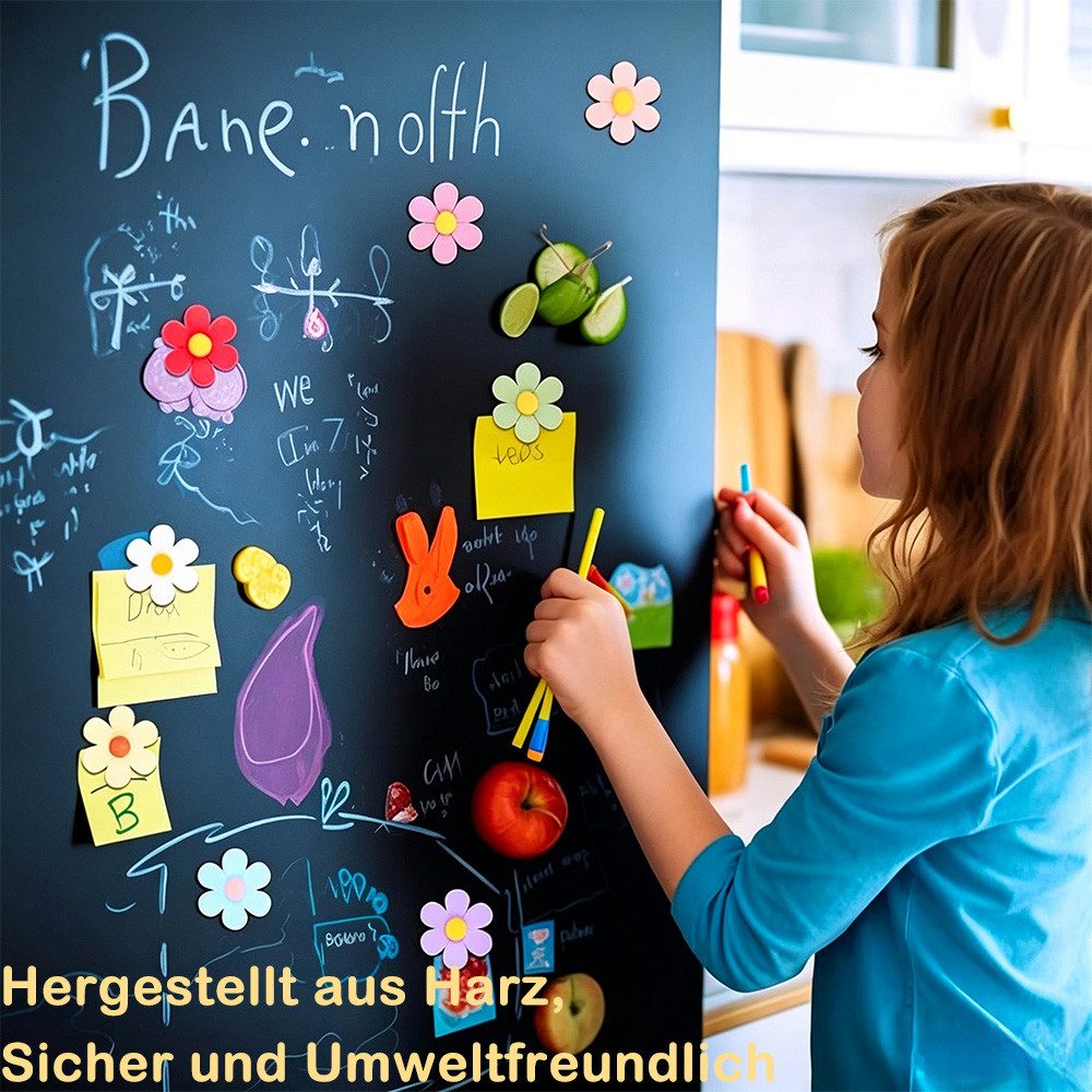 AFKSMILE Magnet 10 Stück Magnete Kühlschrank, 3D Blumen Harz Bunte Kühlschrankmagnet (10-St), Groß 10 Farben Dekoration Magnete für Kühlschrank Anschlagbrett Büro
