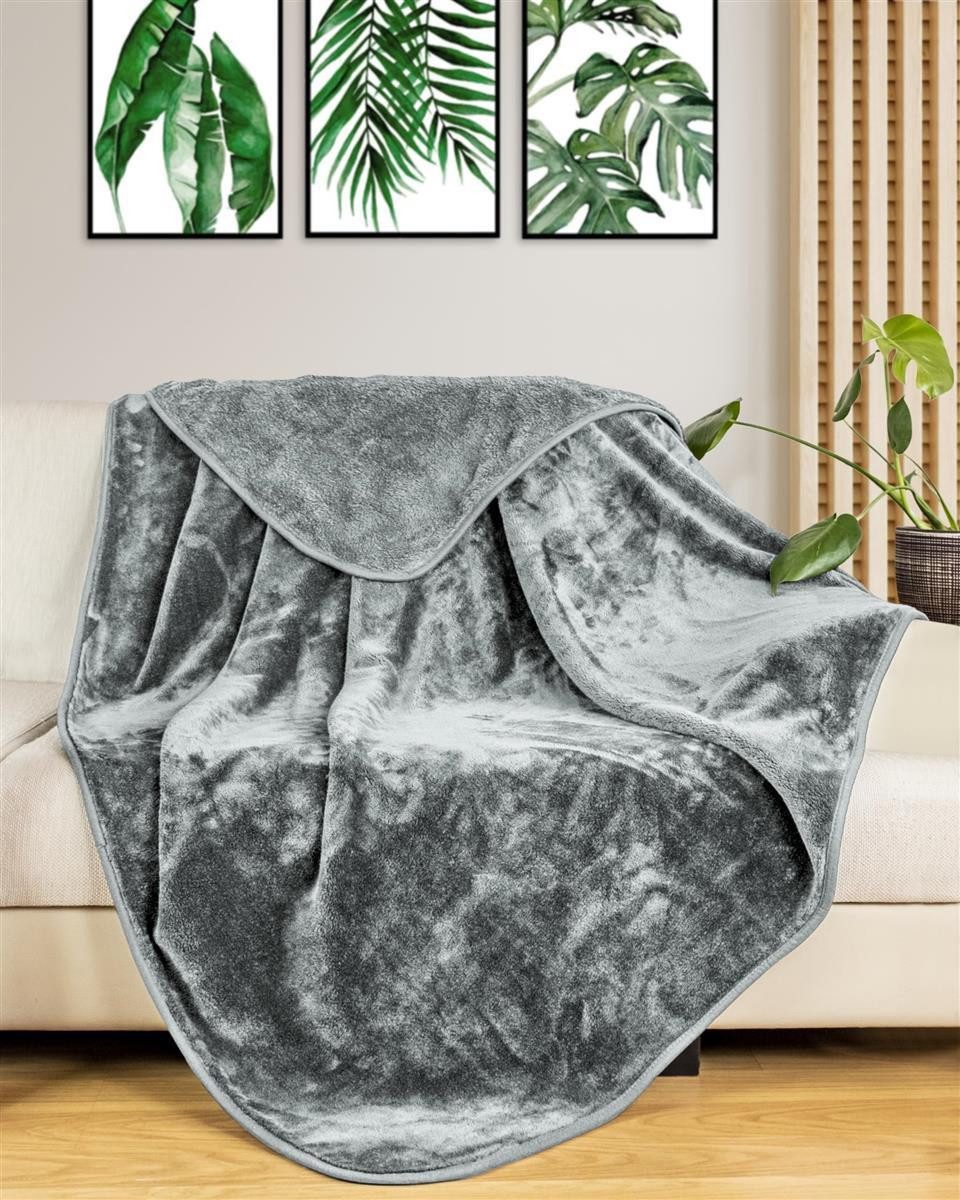 Wohndecke Cashmere-Feeling Kuscheldecke super weich & flauschig – Fleecedecke, Gräfenstayn, dicke & warme Sofadecke, Wohndecke & Tagesdecke - Überwurf Sofa, Couch