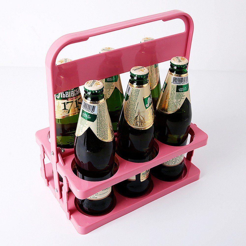 Bierhalter Rosa Bierflaschen, für Weinflaschenhalter autolock Bierbehälter, 6 Bierflaschenhalter