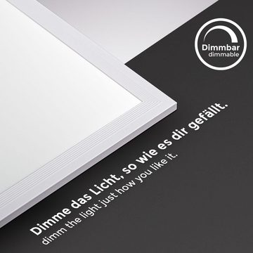 B.K.Licht Deckenleuchte LED Panel 100x25cm dimmbar 24 Watt 2200 Lumen ultra-flach Weiß BKL1326, Dimmfunktion, LED fest integriert, Farbwechsler, Kaltweiß, Neutralweiß, Warmweiß, Deckenlampe CCT 3000K-6500K inkl Fernbedienung Timer Nachtlicht Memory