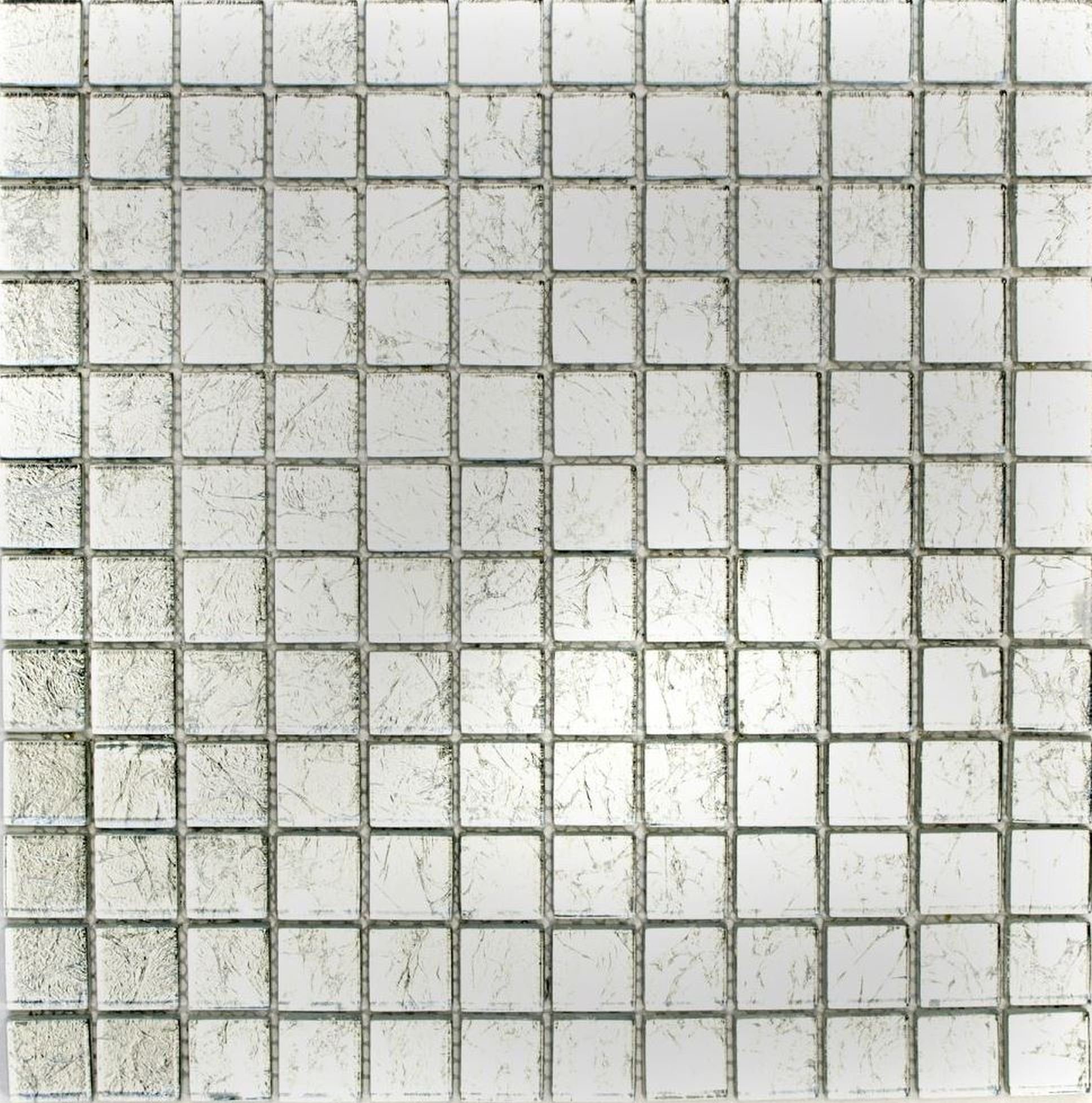 Mosani Mosaikfliesen Glasmosaik silber Mosaikfliese Struktur Fliesenspiegel Küchenwand