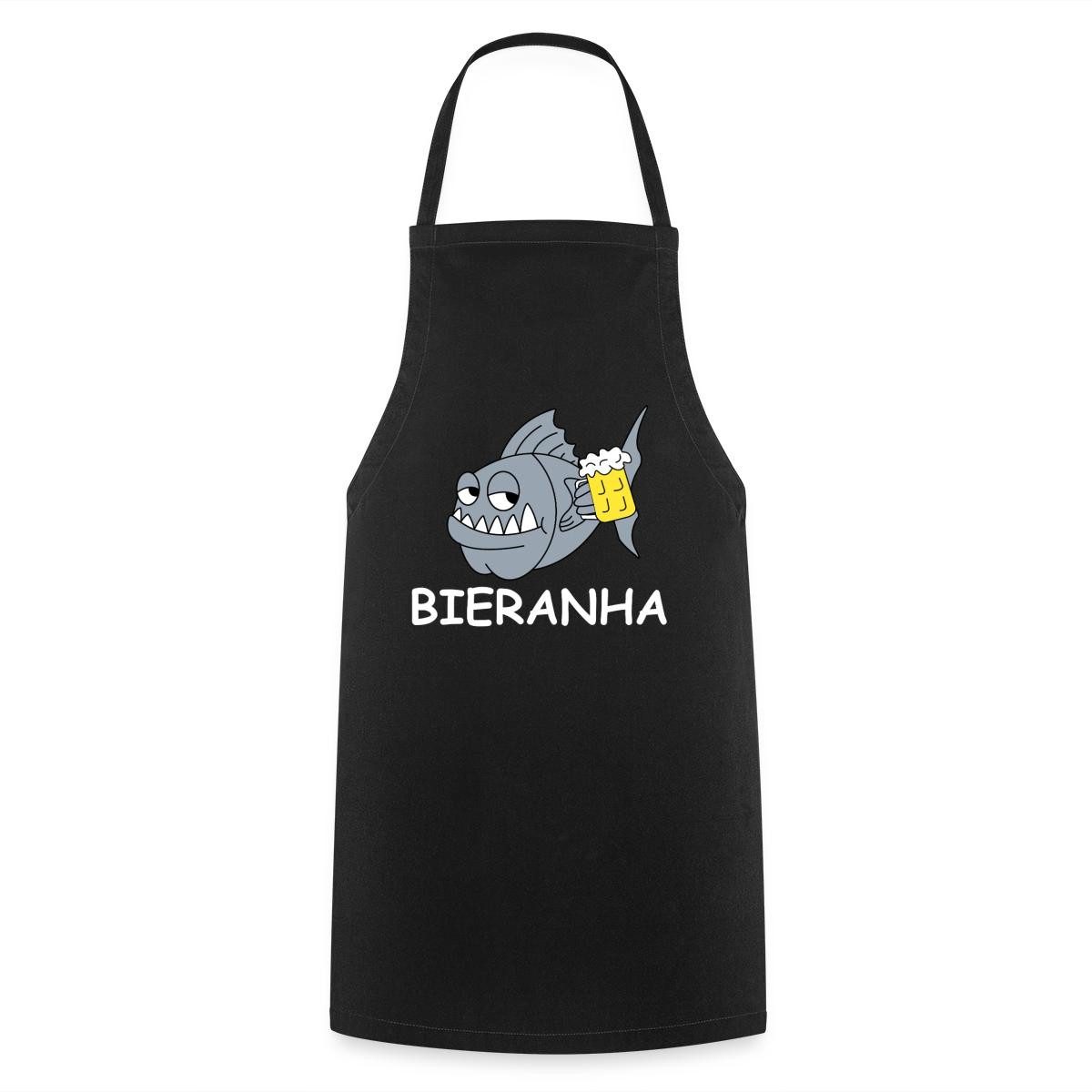Spreadshirt Kochschürze Bieranha Bier Piranha Wortwitz Kochschürze, (1-tlg)