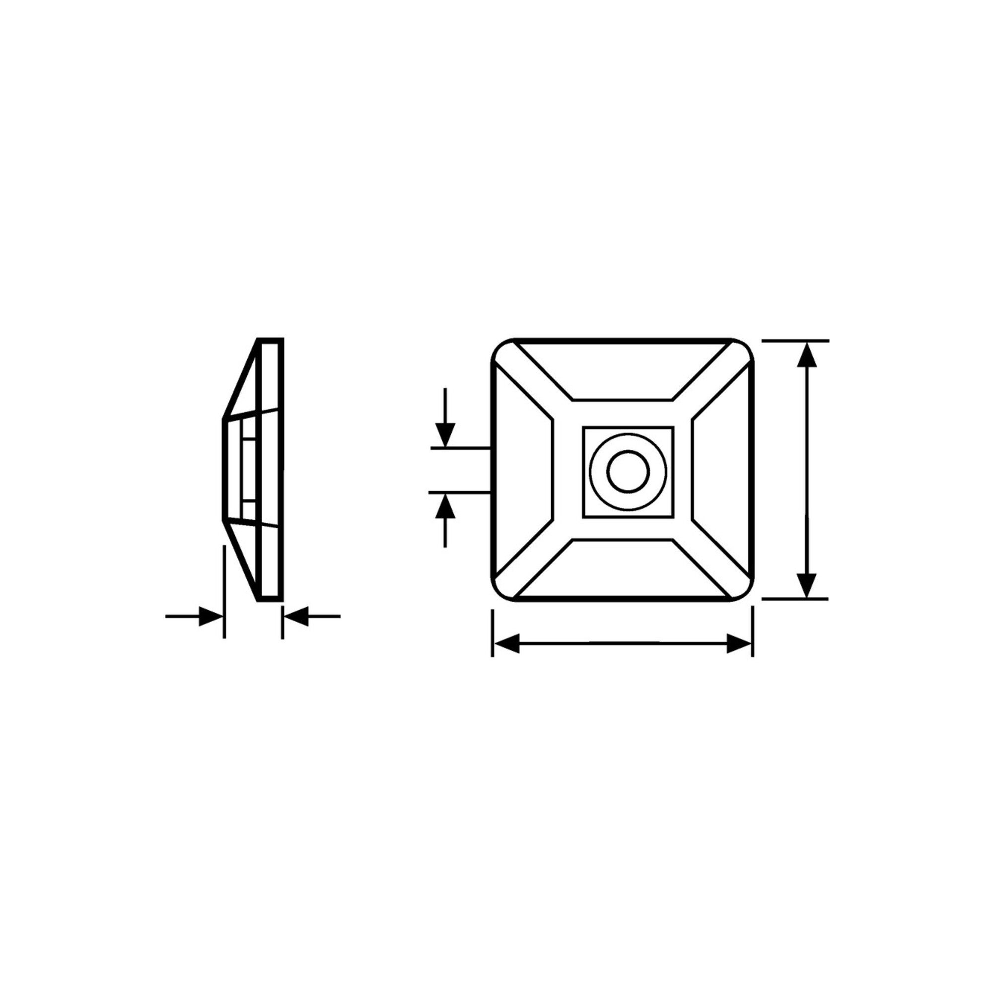 HellermannTyton Grundplatte HellermannTyton Befestigungssockel MB4CA-N66-NA-C1 100 Stk