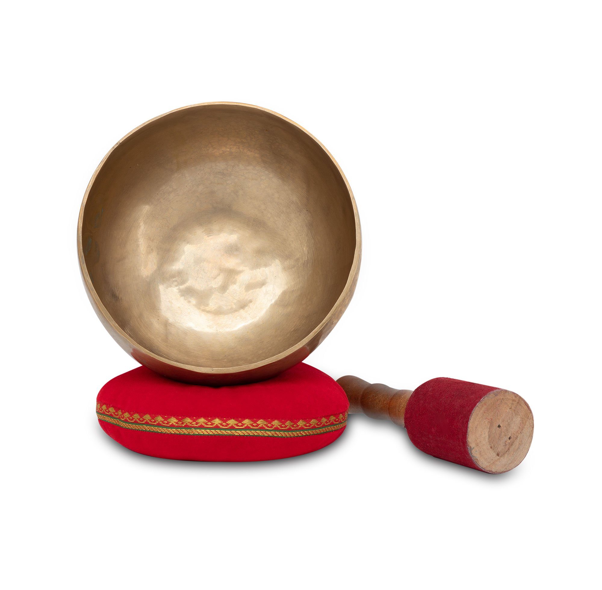 XDrum Klangschalen 17 cm Komplett Set inklusive passendem Kissen und Schlägel, handgehämmert in Indien - ideal für Meditations- und Therapiezwecke