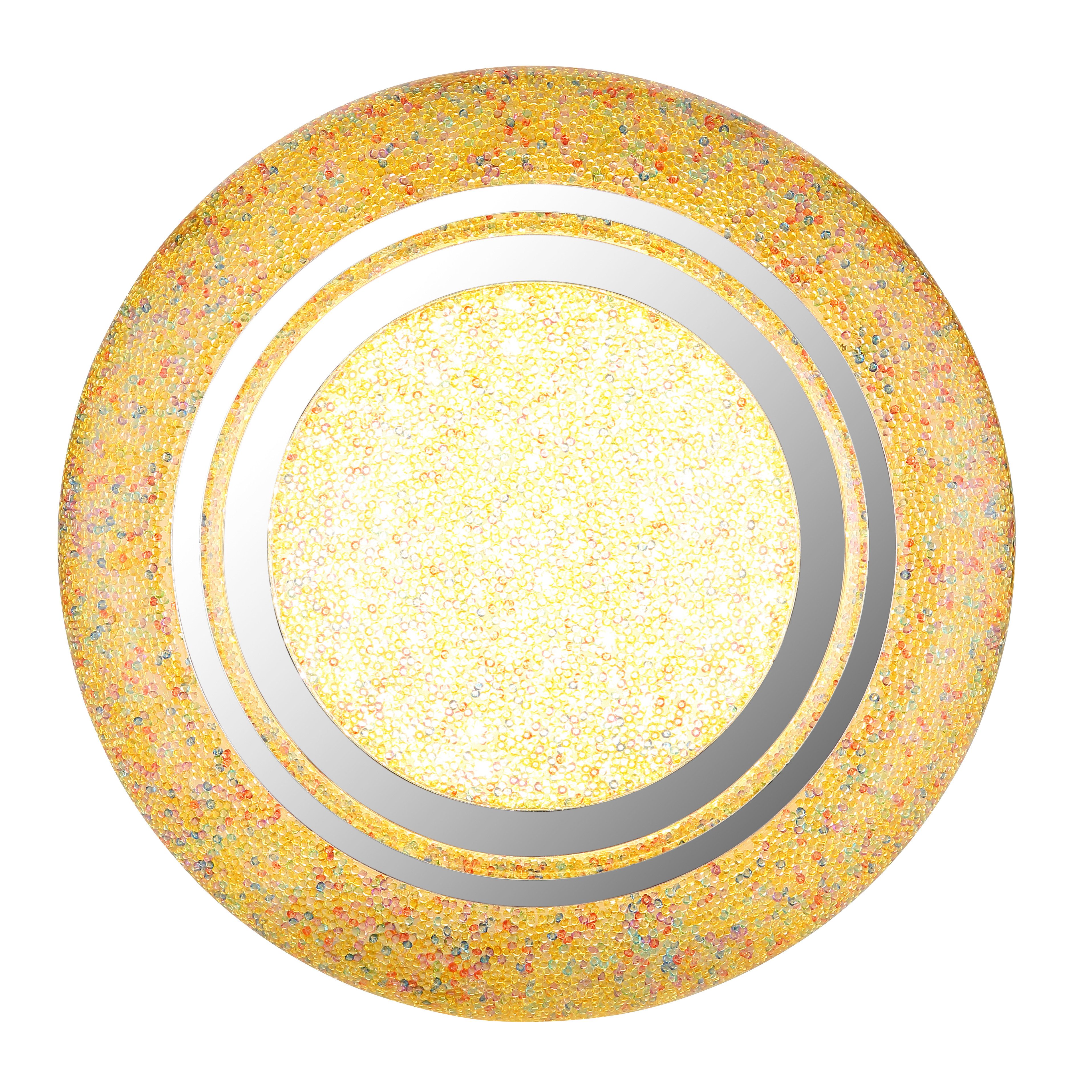 GLOBO LIGHTING LED Deckenleuchte RADA, LED fest integriert, Warmweiß, Deckenlampe/rund/Wohnzimmer/Schlafzimmer/Kristalle bunt
