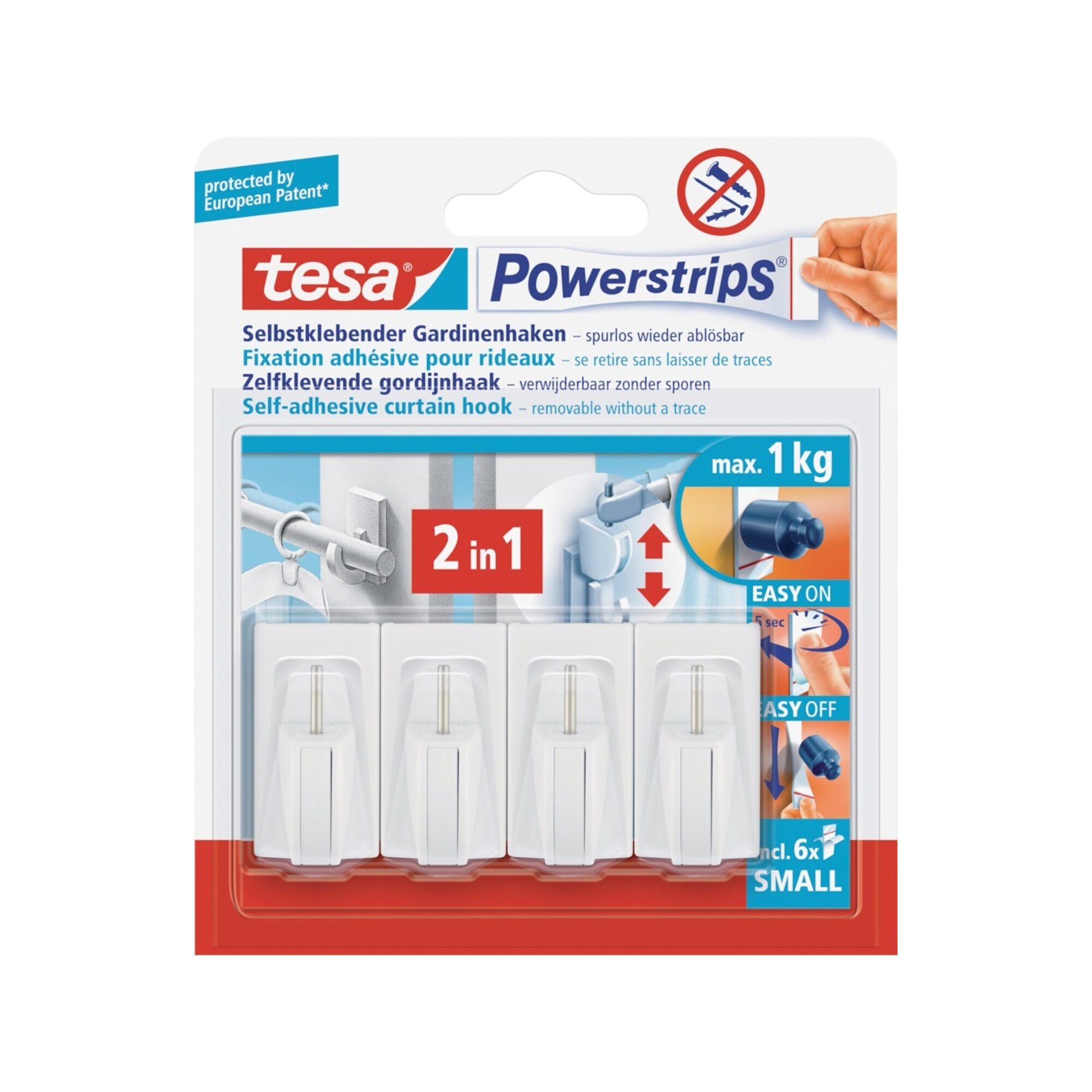 tesa Klebestreifen tesa Powerstrips Gardinenhaken weiß