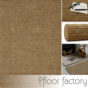 Teppich Jute, floor factory, rechteckig, Höhe: 20 mm, 100% Naturfaser, handgewebt