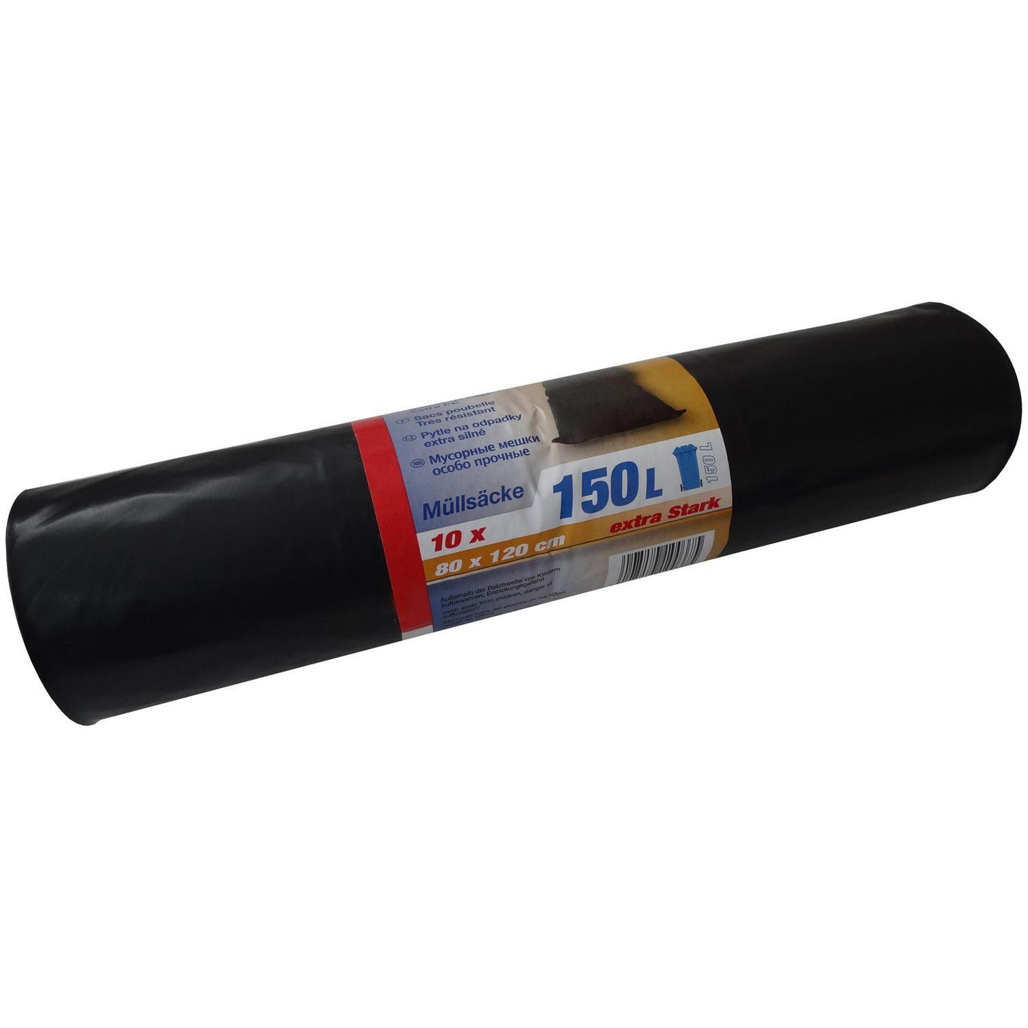 Hossi's Wholesale Müllbeutel 120 Abfallbeutel 150L Karton Rolle Müllsack Säcke Tüten Schwarz Garten