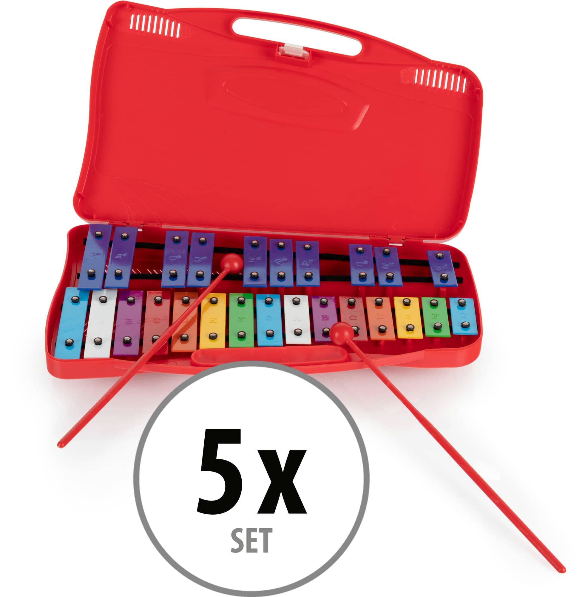 Glockenspiel GSR-25 Sopran Glockenspiel chromatisch 5x Set - Im praktischen Koffer