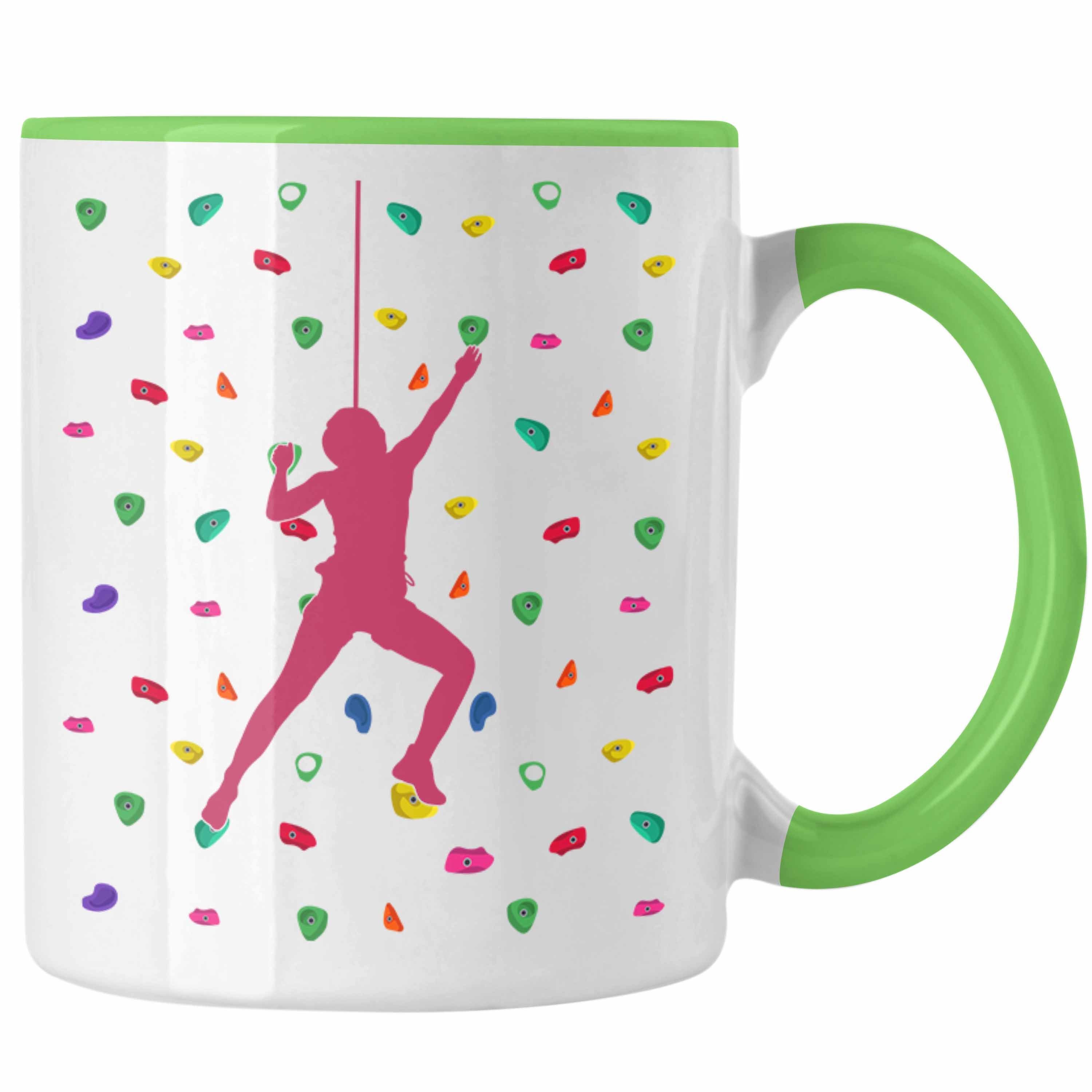 Trendation Tasse Geschenk Lustige Grün Tasse Klettern Hobby Geschenkidee Kletterer Trendation - Tasse