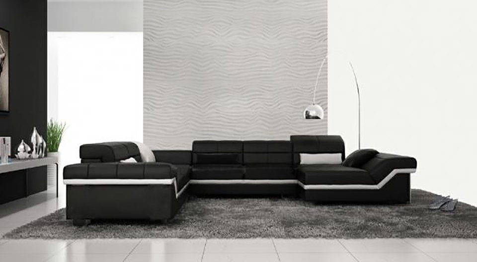 DESIGN LEDERSOFA COUCH ECKSOFA SOFA Ecksofa, WOHNLANDSCHAFT ECKCOUCH XXL JVmoebel