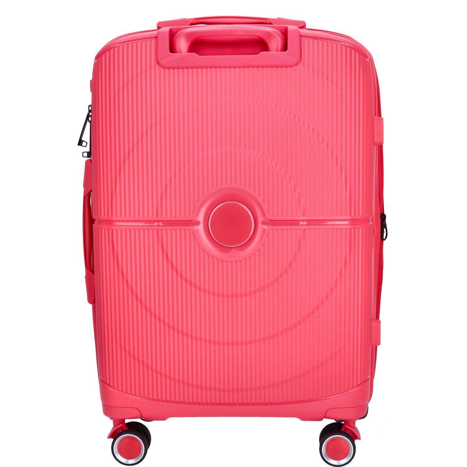 TheTrueC Koffer TheTrueC 4-Rad Trolley 74cm Valencia coral red, 4 Rollen Rollen