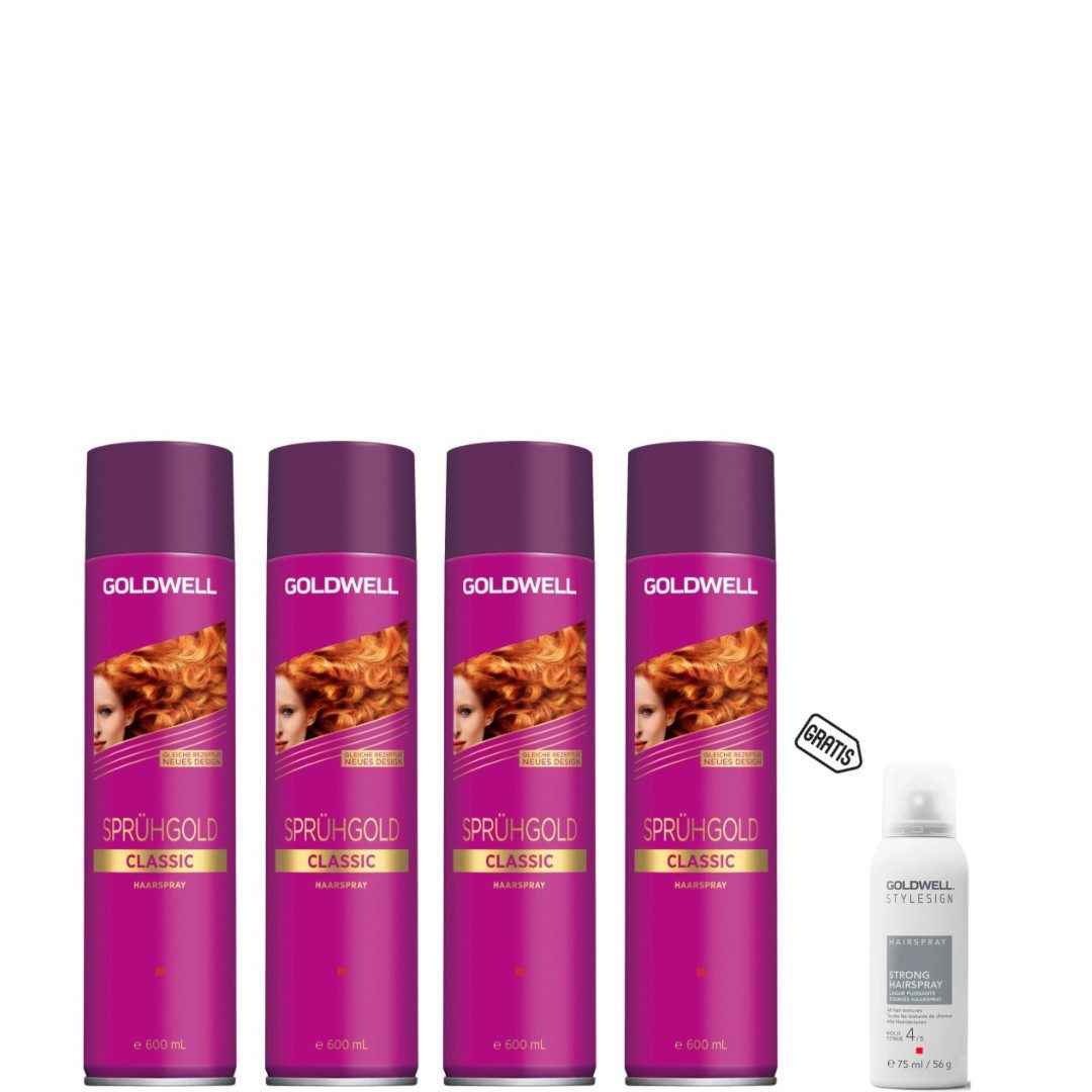 Goldwell Haarspray Goldwell Sprühgold Haarspray Set 4x 600 ml + gratis Strong Hairspray