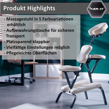 MOVIT Massagesessel Movit® Klappbarer Massagestuhl/Tattoo Stuhl, inkl. Tasche, belastbar bis 200 kg, Farbwahl, schadstoffgeprüft