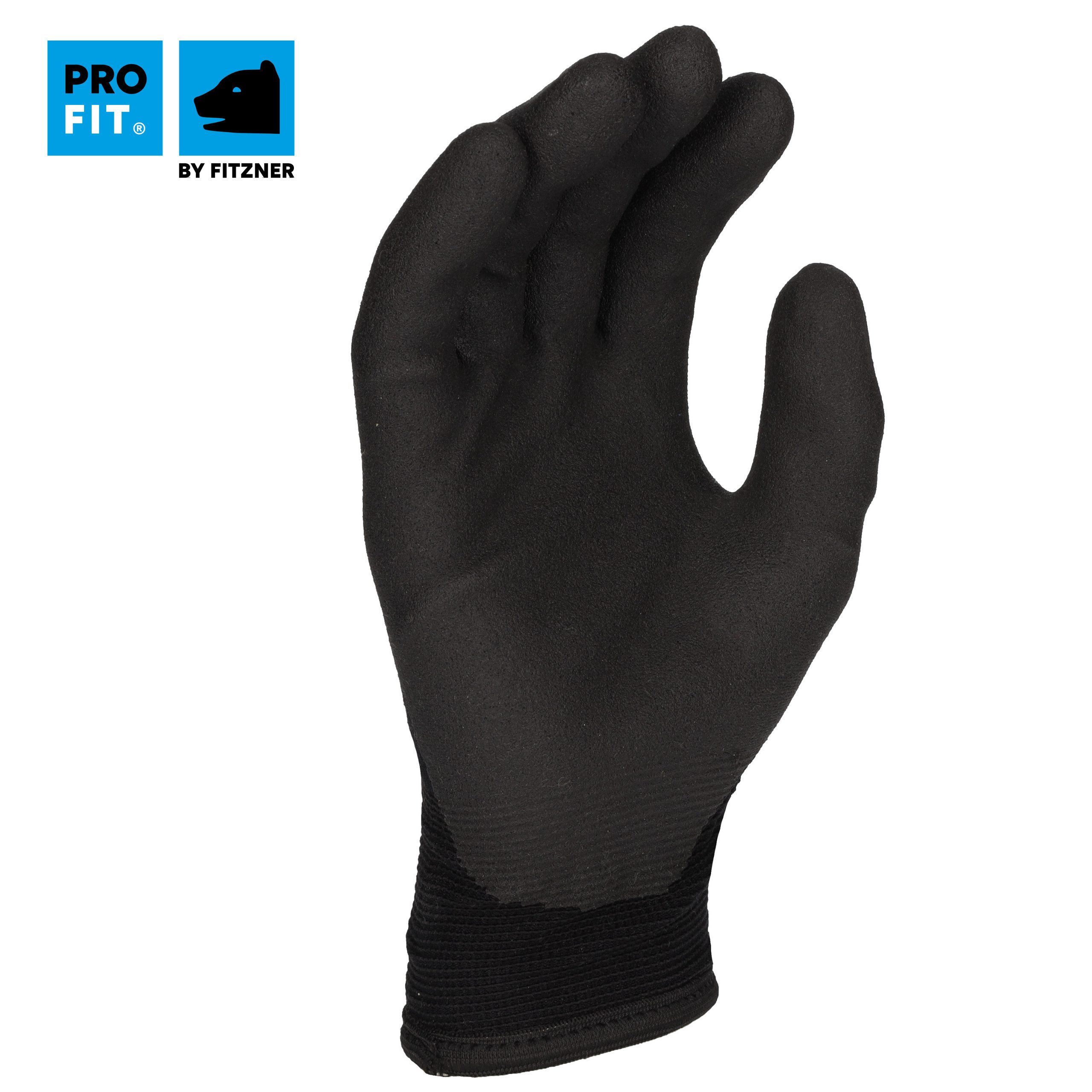 PRO FIT Mechaniker-Handschuhe, Winterhandschuhe Optimal Cool, Arbeitshandschuhe (6, Paar) Angenehm und wärmend, Robust und Nässe abweisend, HPT Beschichtung