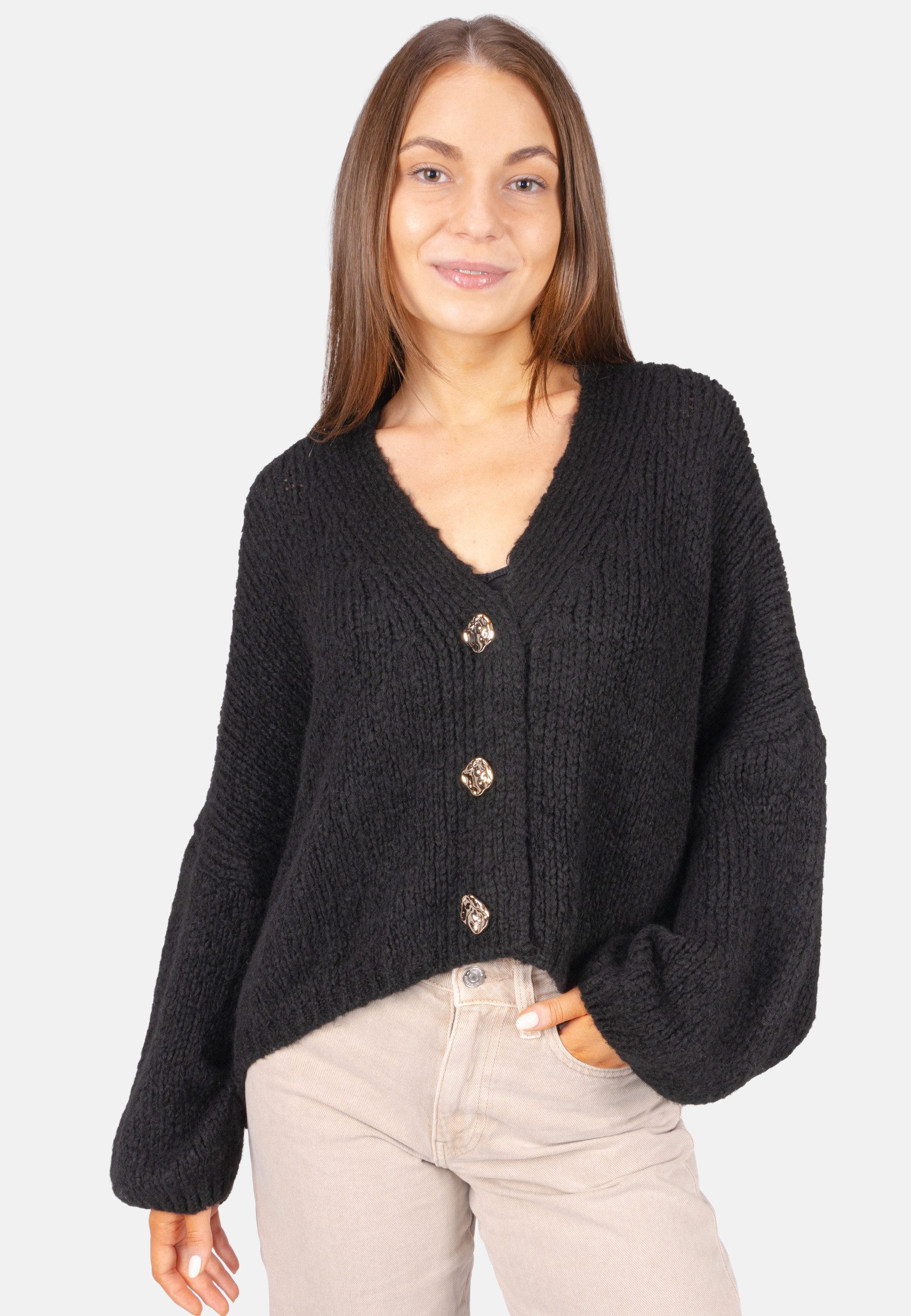 Seasons of April Cardigan JOJO (1-tlg) Damen Cardigan Strickjacke Oversize mit Knöpfen