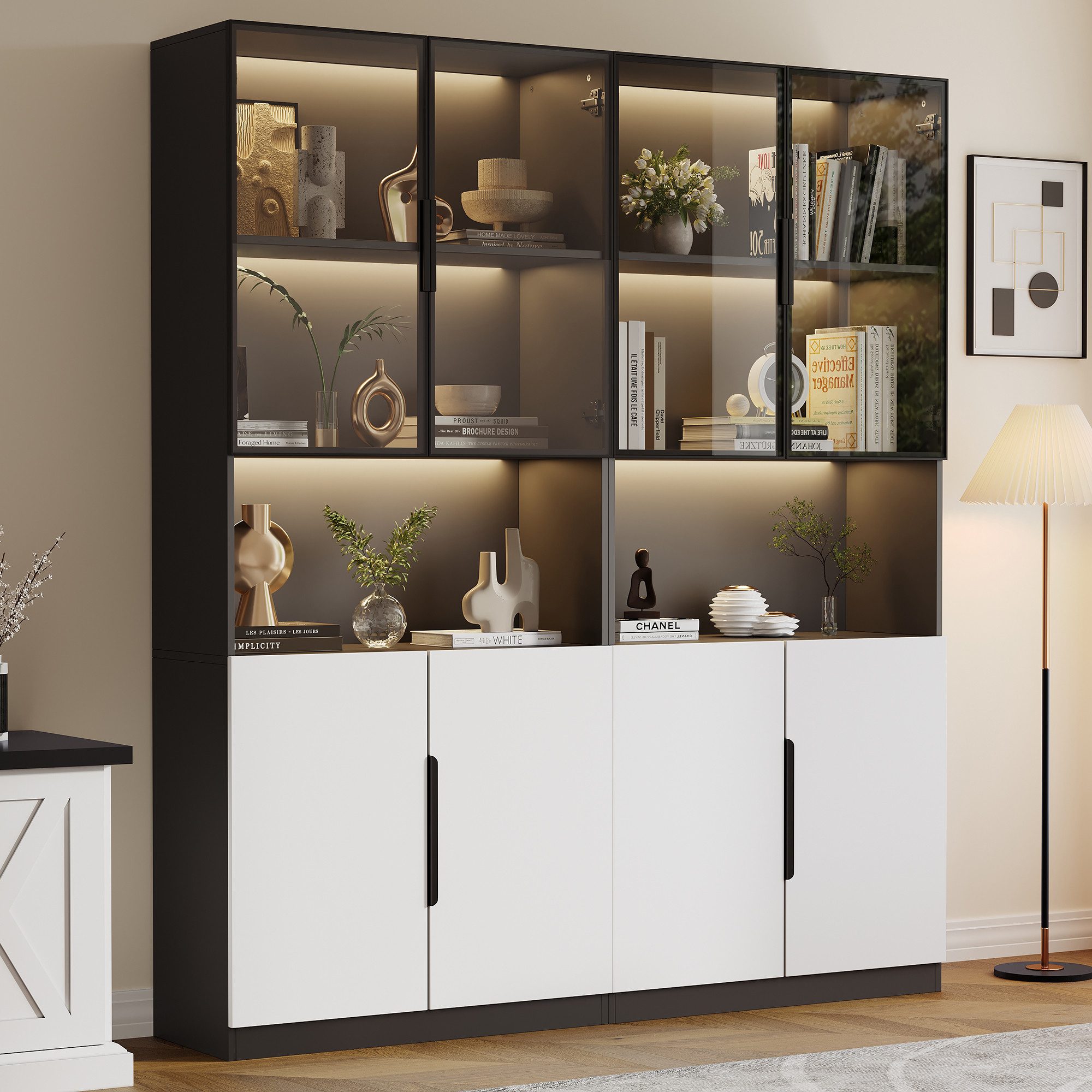 HAUSS SPOLE Vitrine mit Glastüren, LED-Leuchten, günstig online kaufen