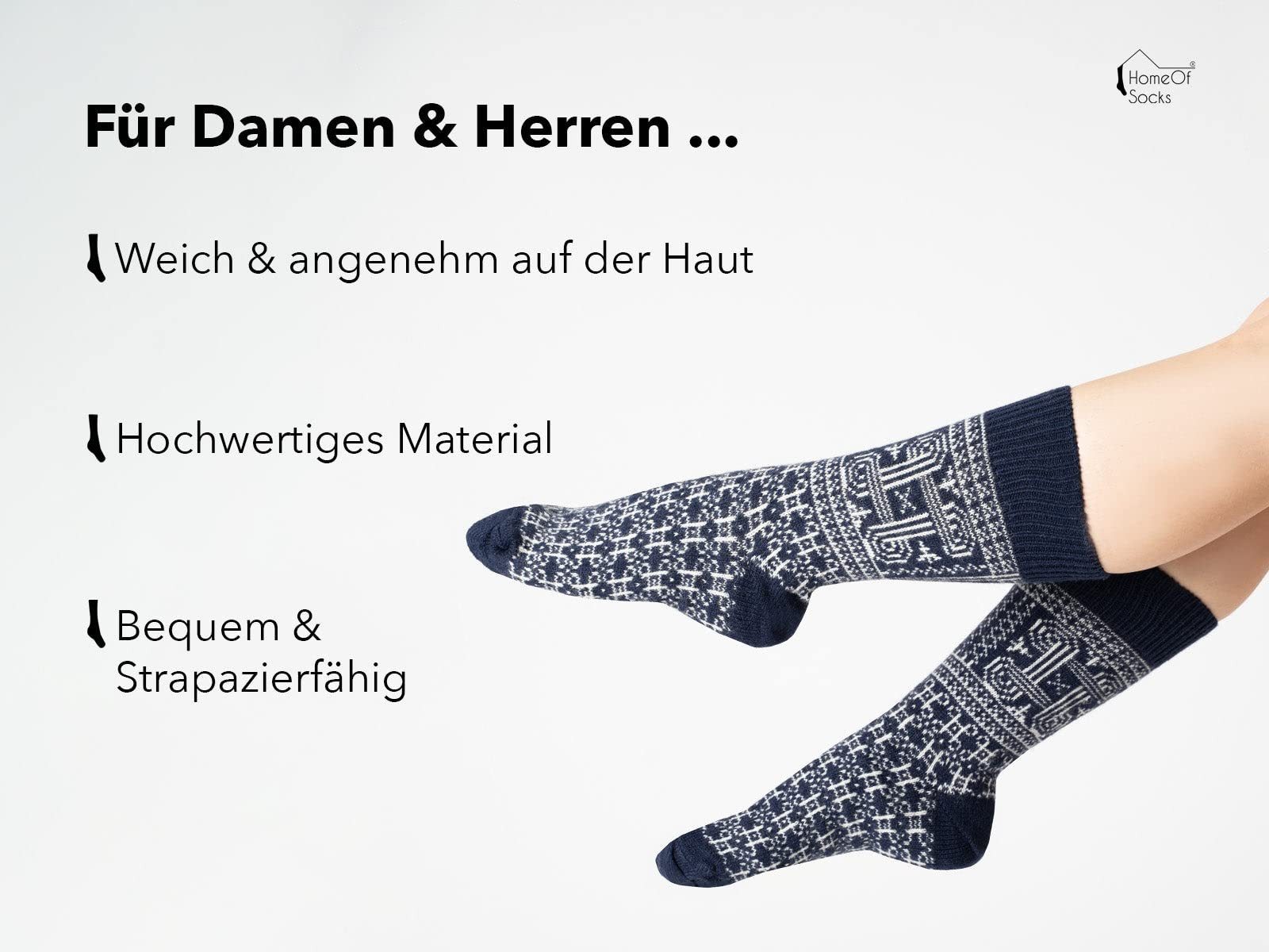 HomeOfSocks Socken 60% Wollsocken Finnland Flagge & Glückssymbol Hannunvaakuna Motiv, Finnland Flagge – Bild 5 von 5