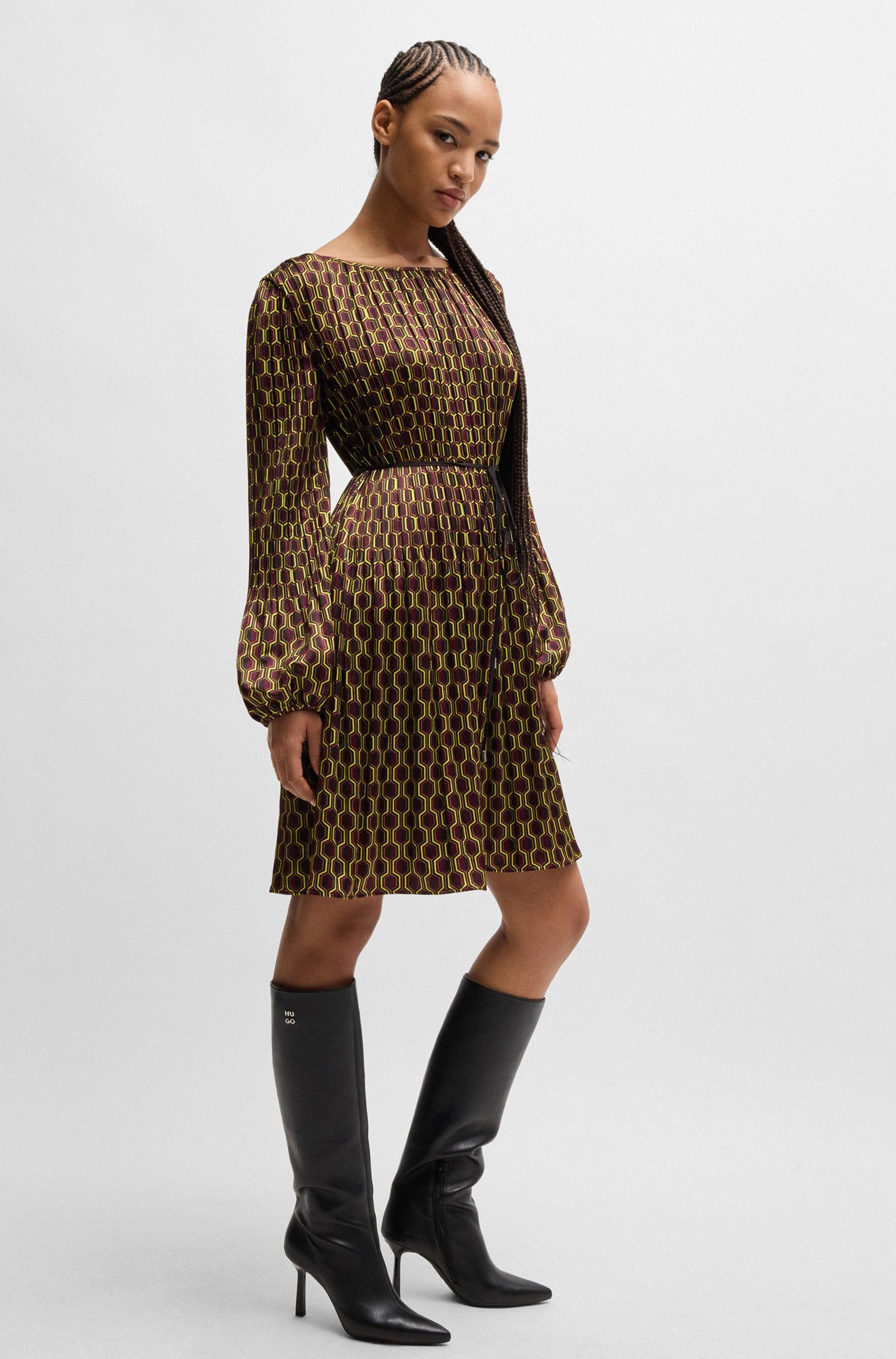 HUGO Jerseykleid mit Gürtel Kavori (1-tlg)
