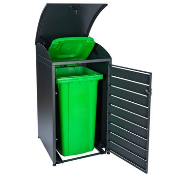 Zelsius Mülltonnenbox Mülltonnenkasten mit abgerundetem Deckel für eine 120 - 240 Liter