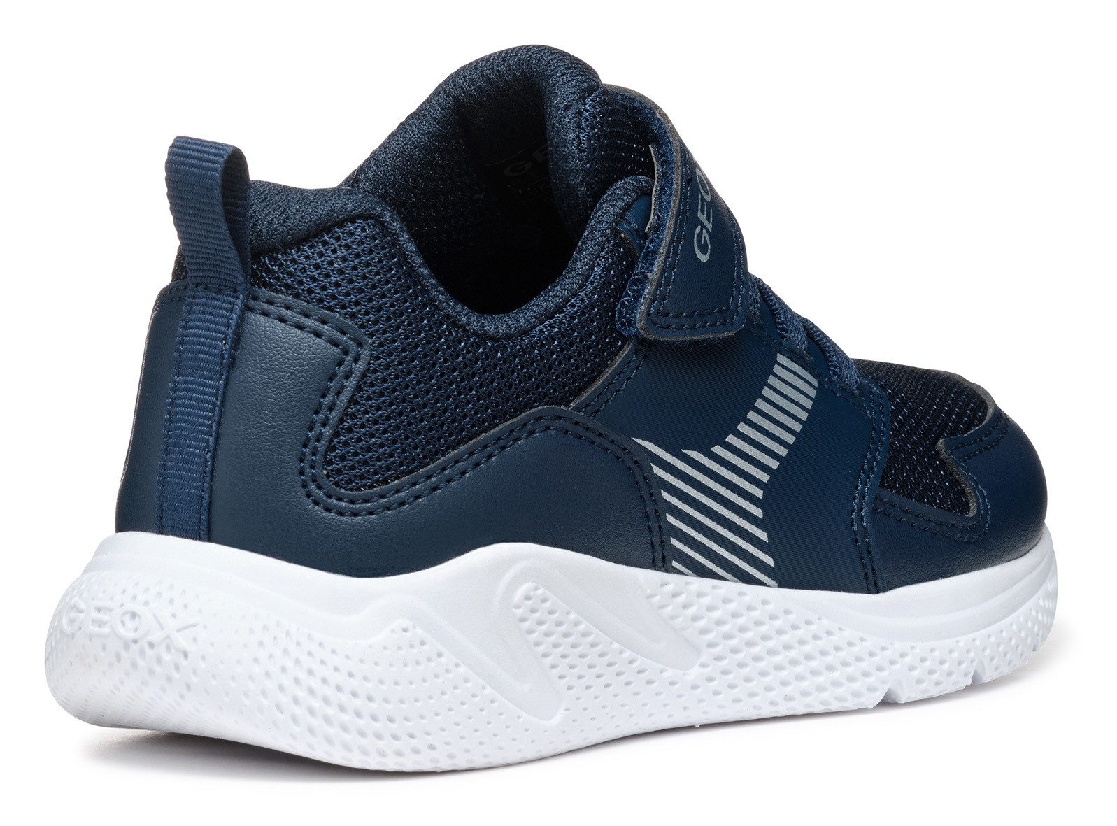 Geox J SPRINTYE BOY Sneaker, Freizeitschuh, Klettschuh mit elastischen Schnürsenkeln