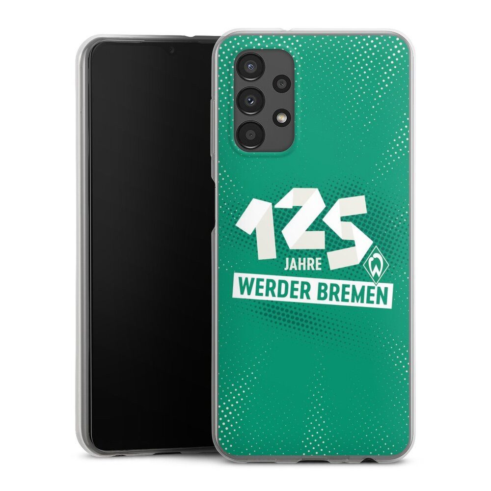 DeinDesign Handyhülle 125 Jahre Werder Bremen Offizielles Lizenzprodukt, Samsung Galaxy A13 4G Slim Case Silikon Hülle Ultra Dünn Schutzhülle