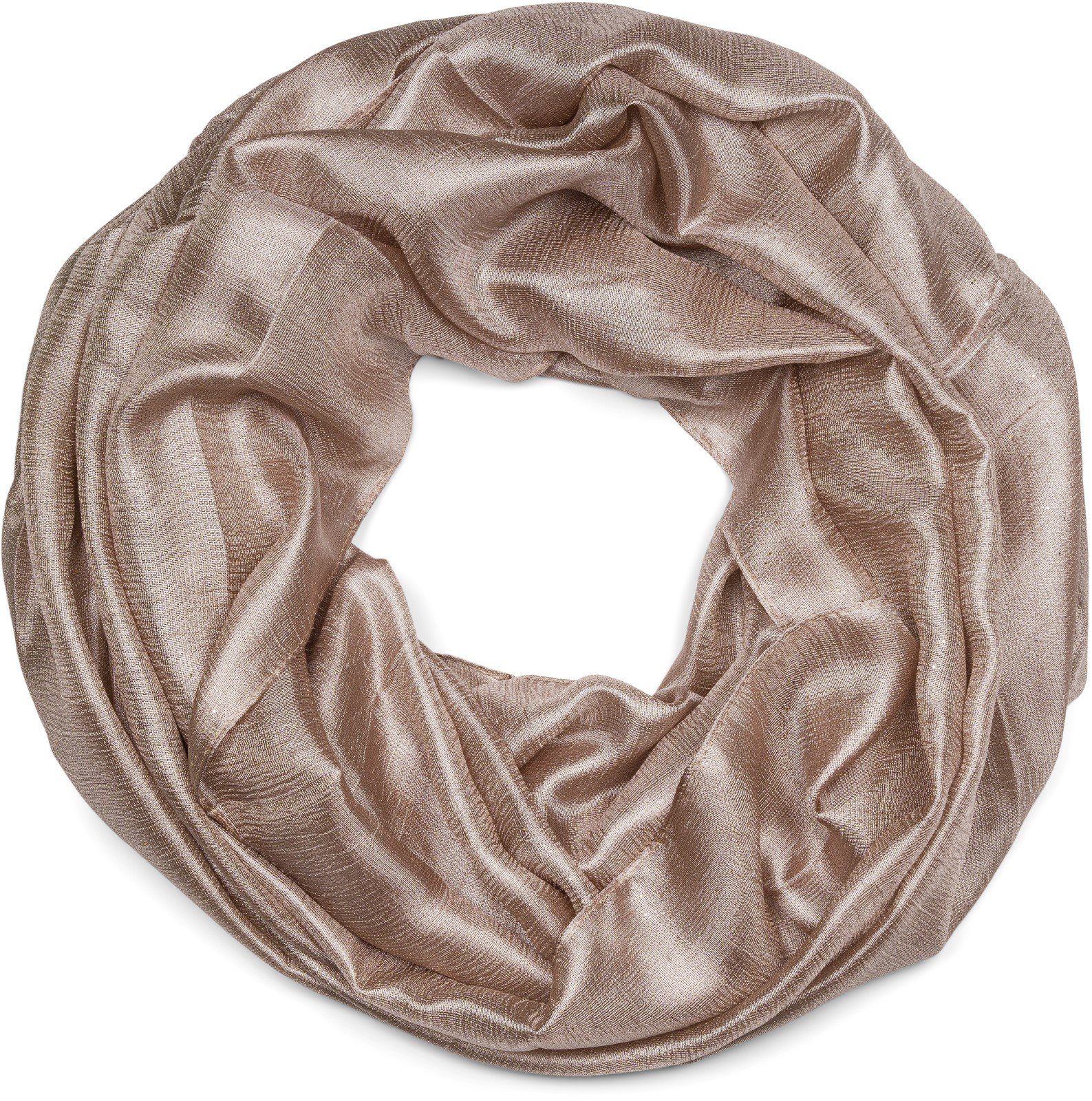 styleBREAKER Loop Seidiger Einfarbiger Loop Glitzer, (1-St) günstig online kaufen