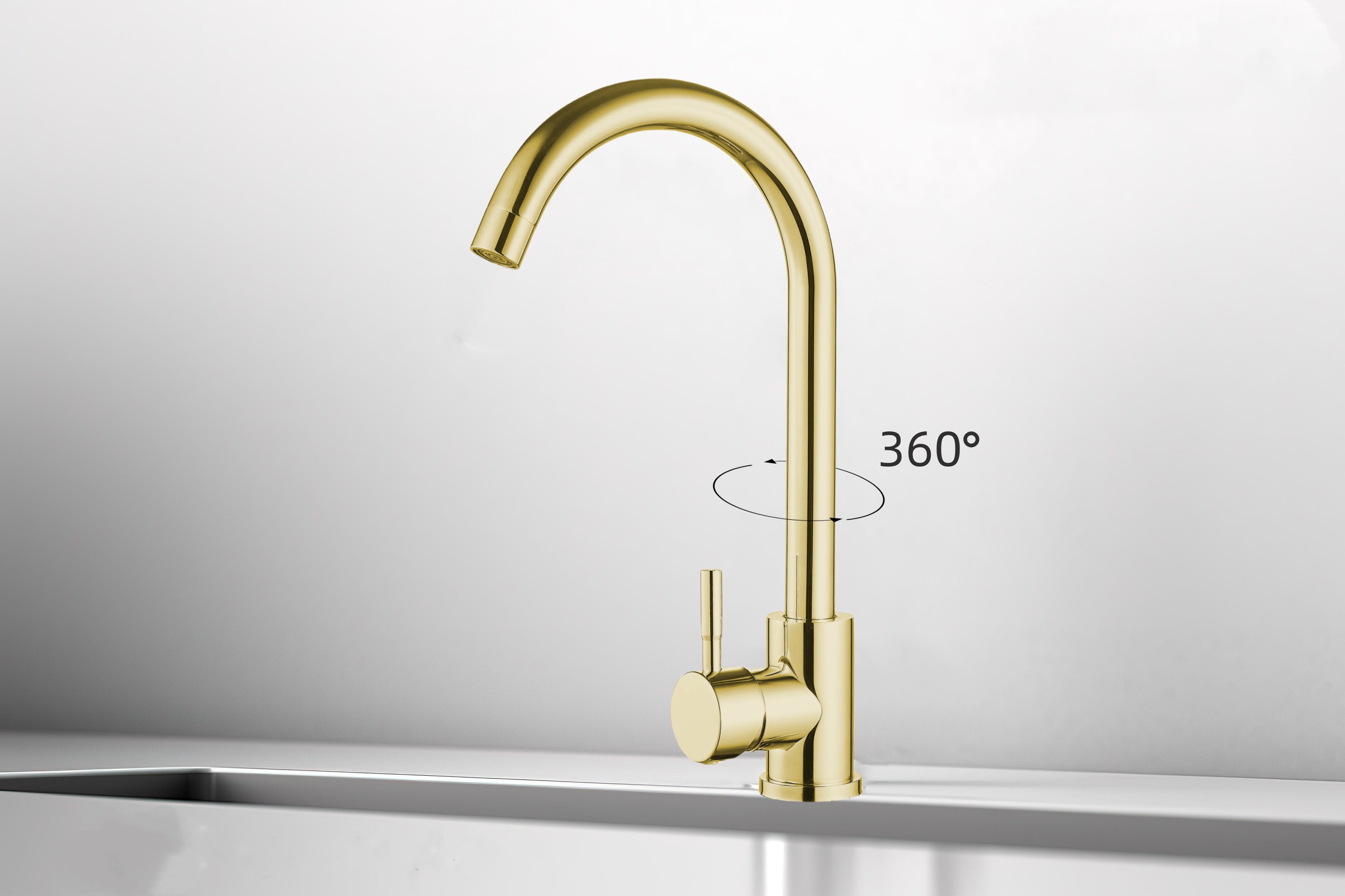 Fdit Küchenarmatur In Gold – Luxuriöser Einhebelmischer Mit Strass, Für Waschbecken, Aus Messing, 16,5 X 16 Cm